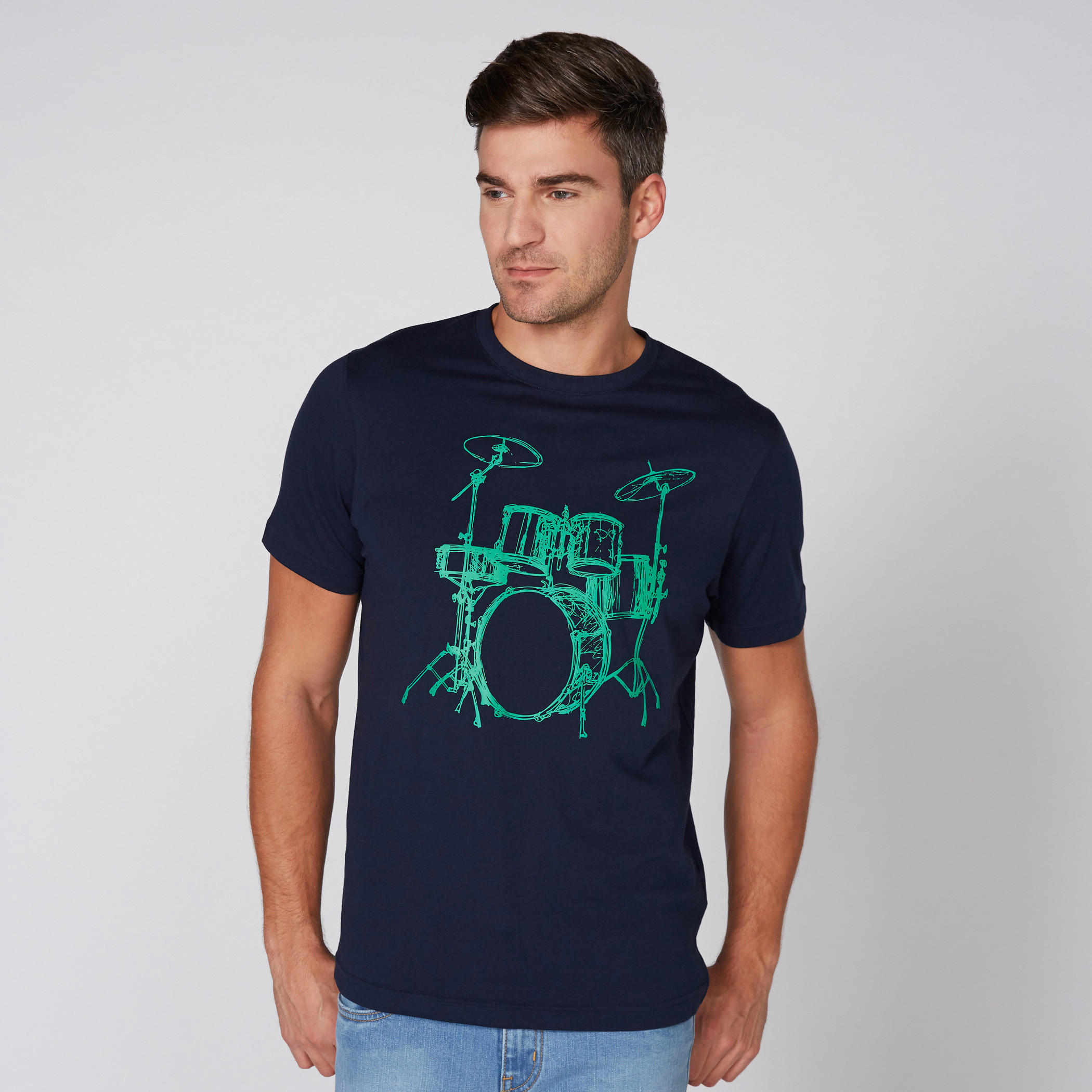 Printed T-Shirt with Round Neck and Short Sleeves-men-clothing-tshirtsandpolos-tshirts-image-1