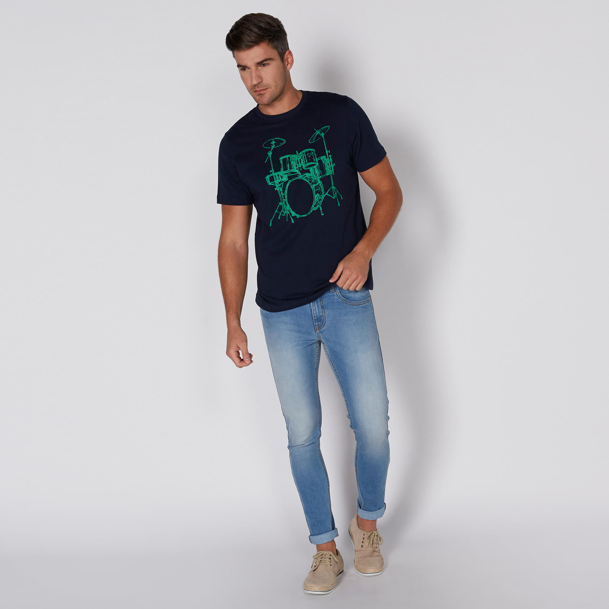 Printed T-Shirt with Round Neck and Short Sleeves-men-clothing-tshirtsandpolos-tshirts-image-2