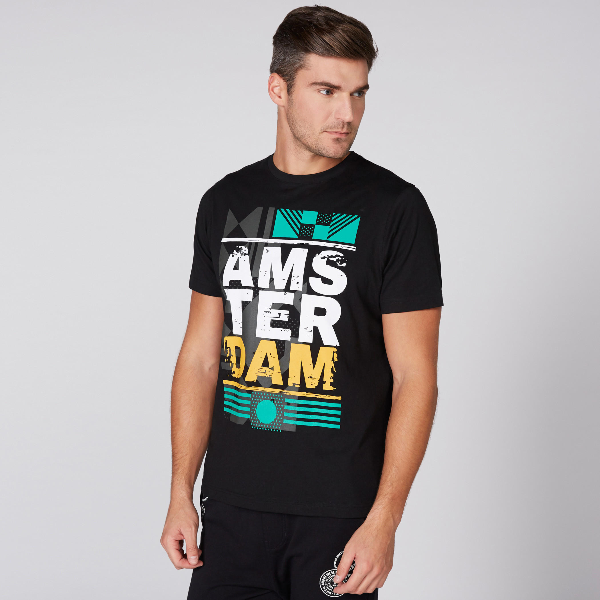 Printed T-Shirt with Round Neck and Short Sleeves-men-clothing-tshirtsandpolos-tshirts-image-1