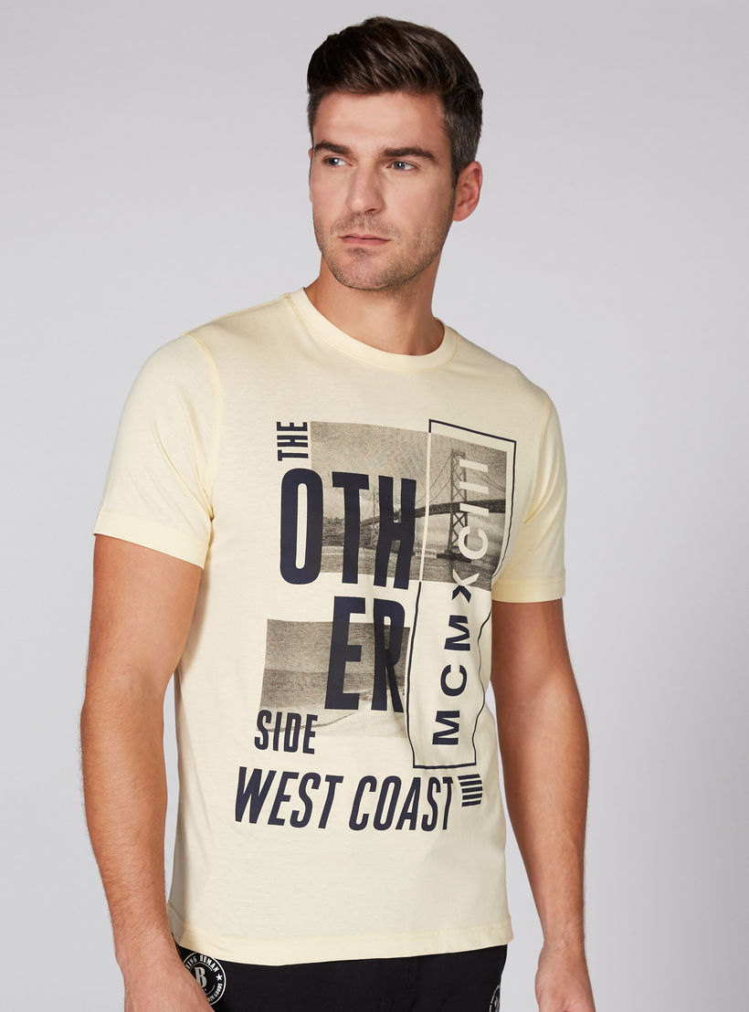 Printed T-Shirt with Round Neck and Short Sleeves-men-clothing-tshirtsandpolos-tshirts-image-1