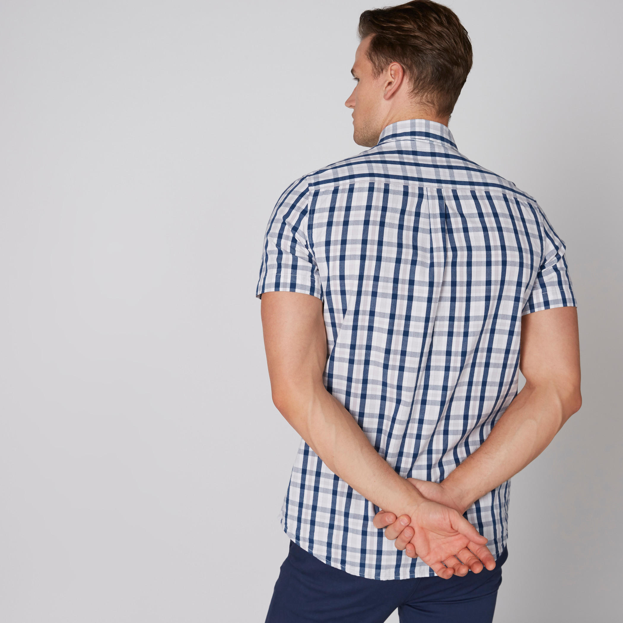 قميص كاروهات أكمام قصيرة وأزرار-men-clothing-shirts-image-3
