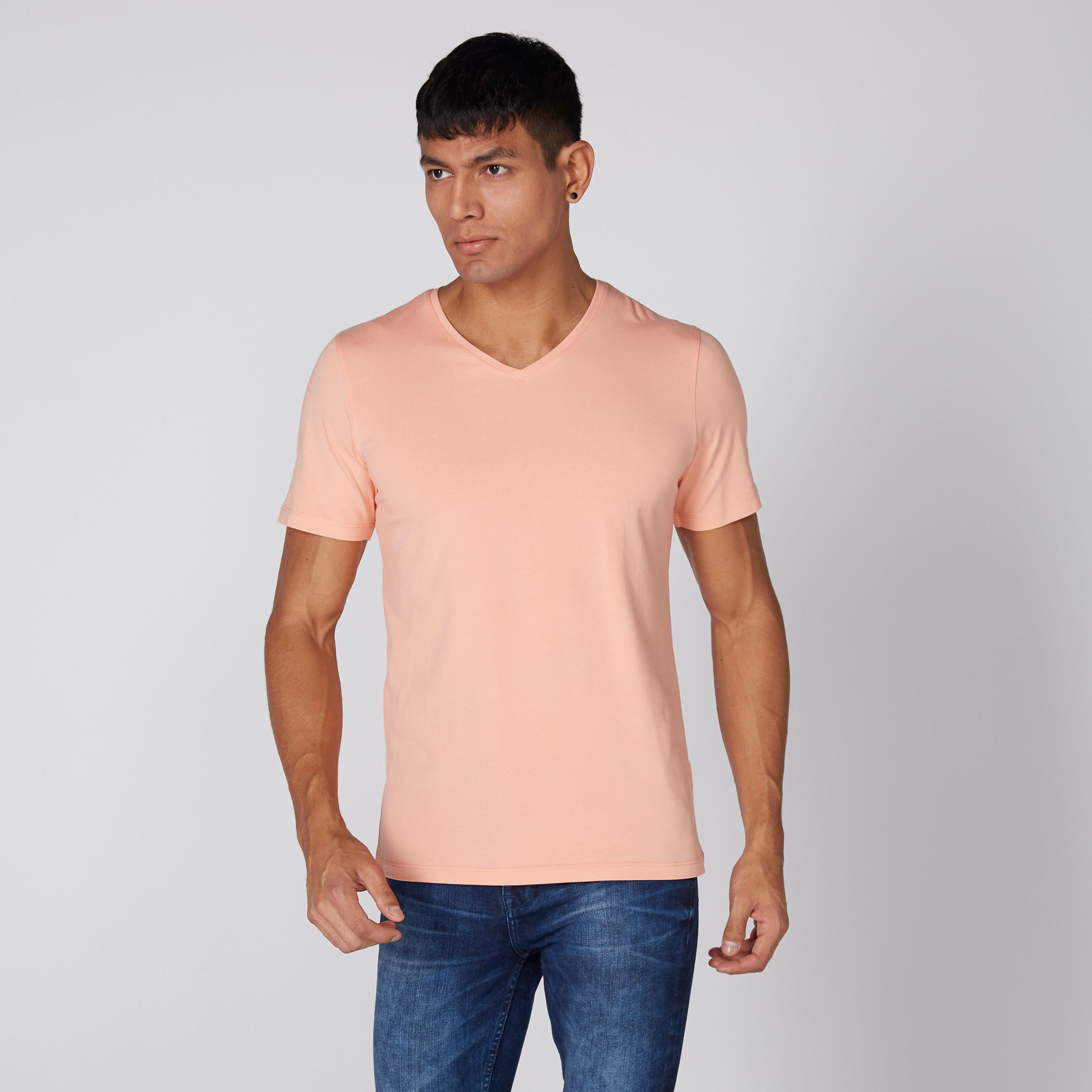 V-Neck T-Shirt with Short Sleeves-men-clothing-tshirtsandpolos-tshirts-image-1