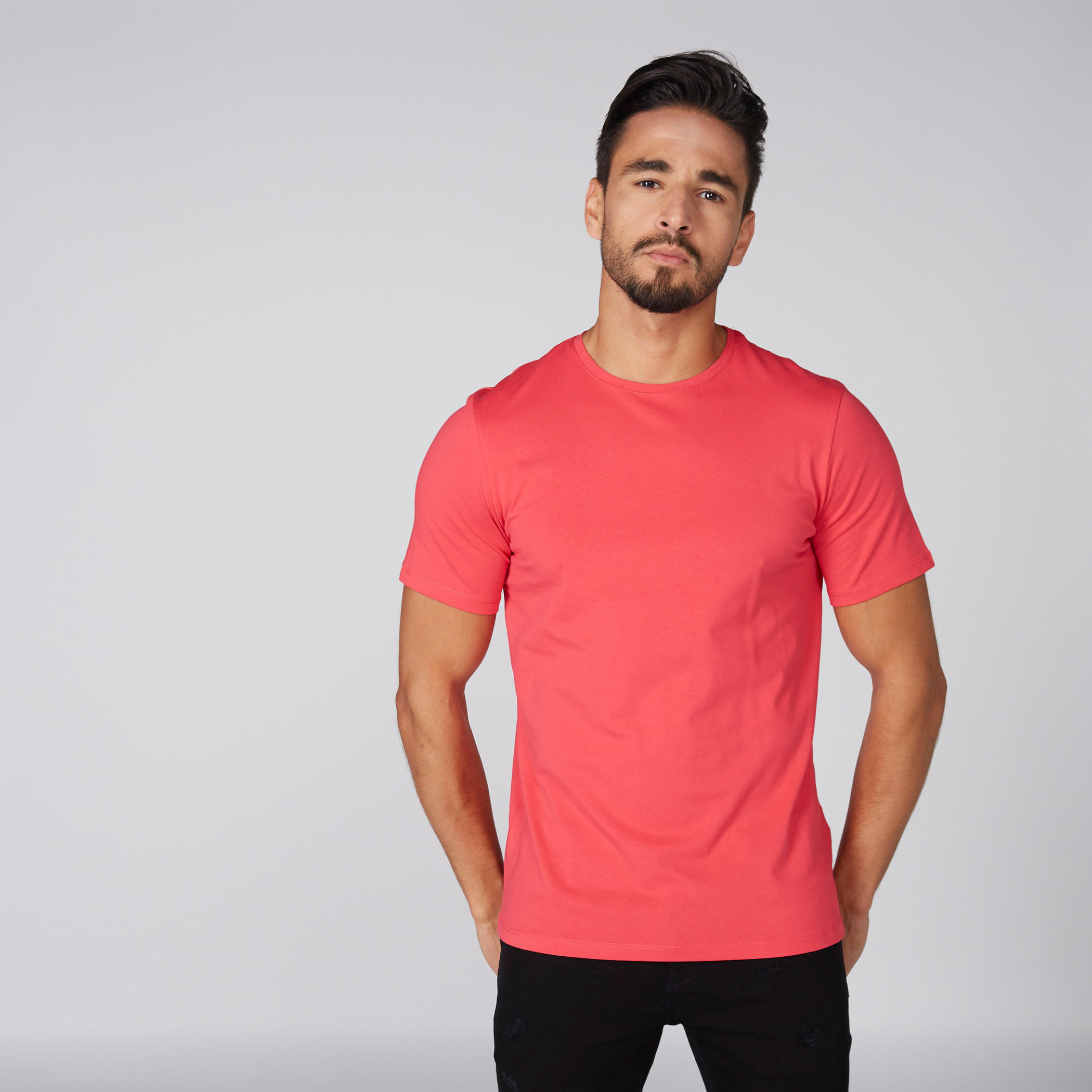 تيشيرت بأكمام قصيرة وياقة مستديرة-men-clothing-tshirtsandpolos-tshirts-image-2