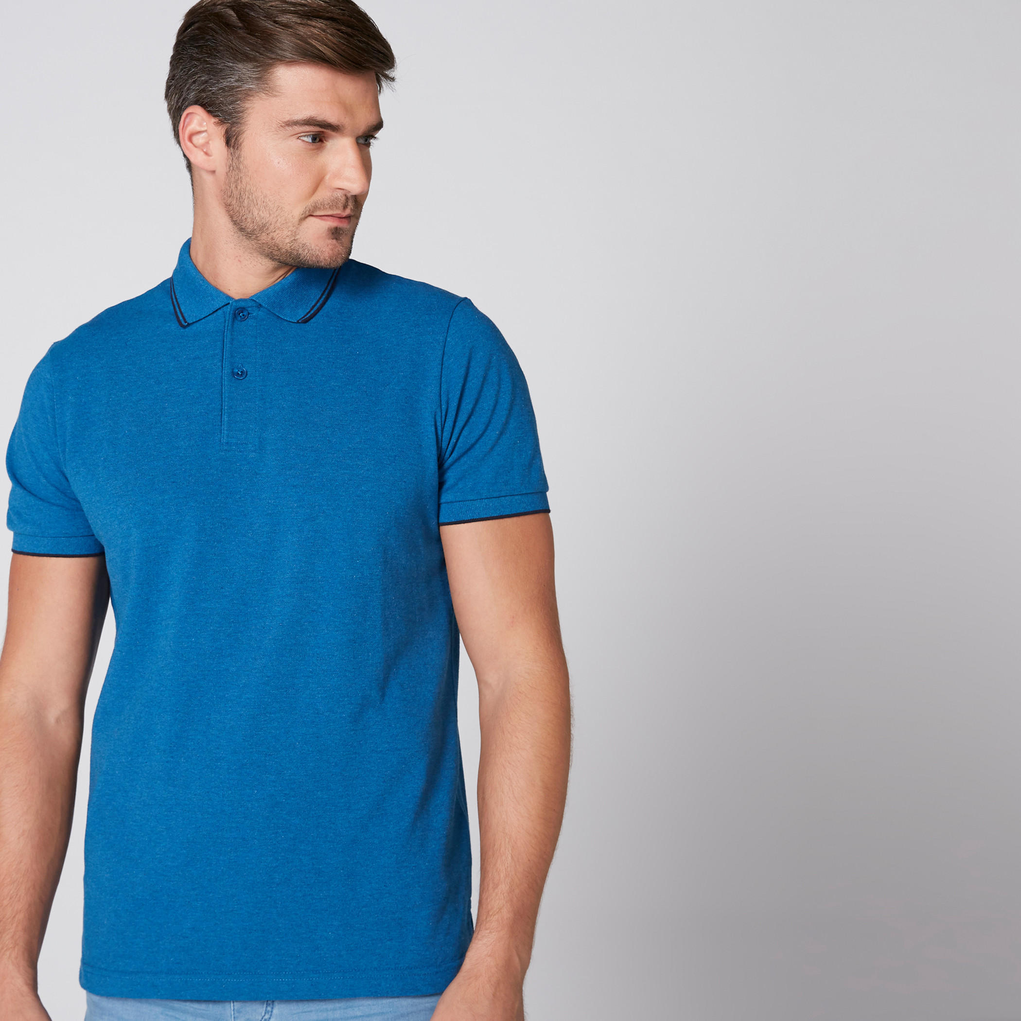 Polo Neck T-Shirt with Short Sleeves-men-clothing-tshirtsandpolos-polos-image-3