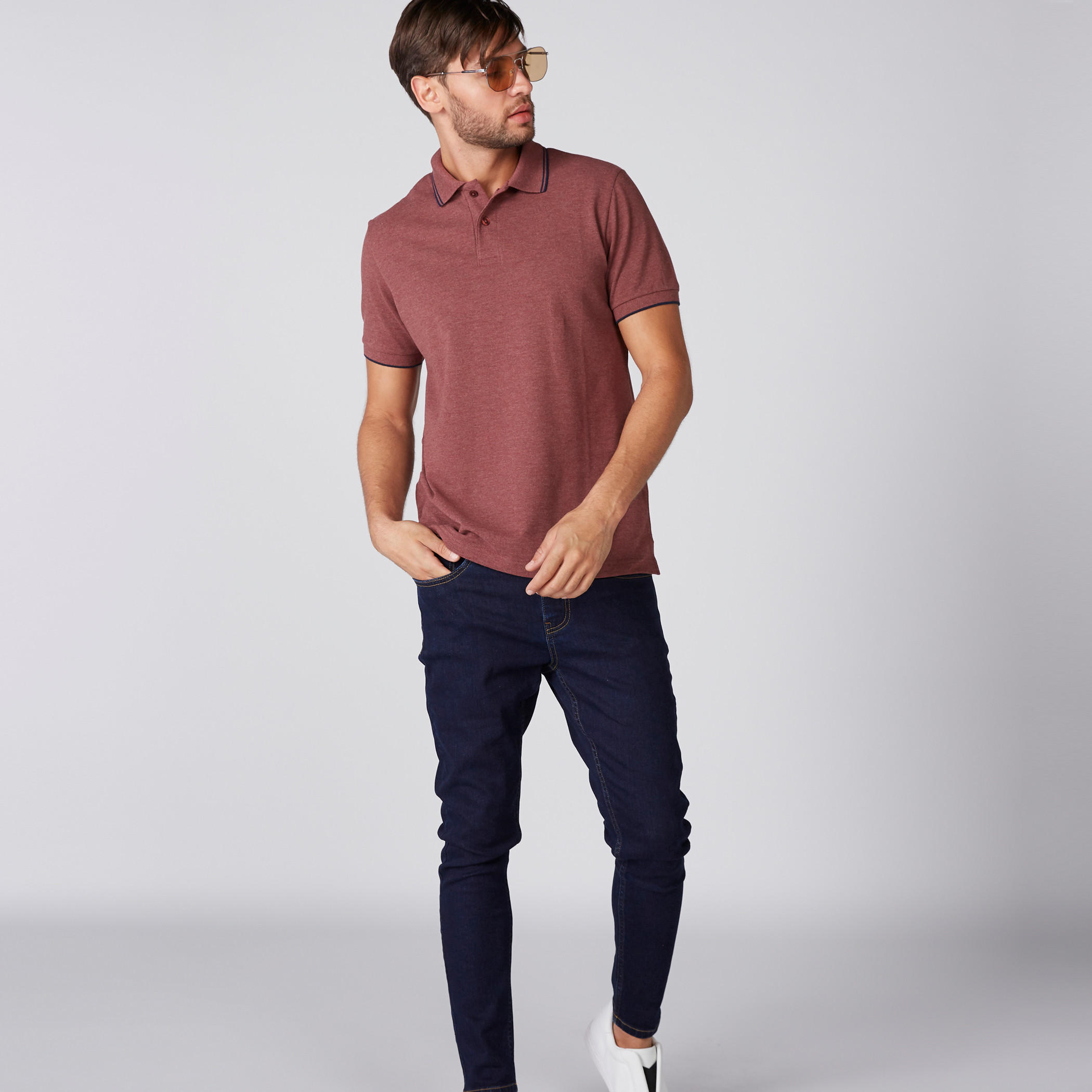 Polo Neck T-Shirt with Short Sleeves-men-clothing-tshirtsandpolos-polos-image-1