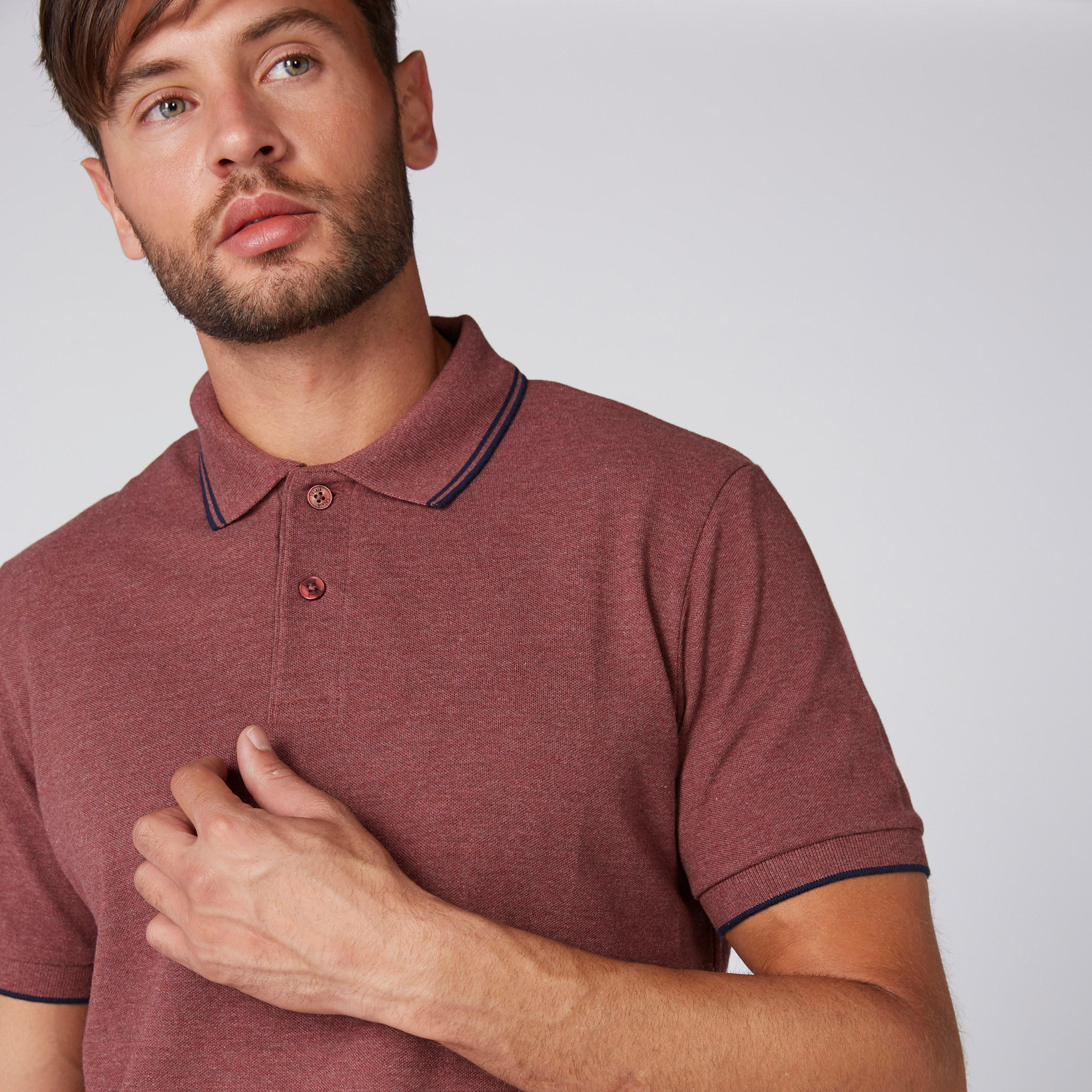 Polo Neck T-Shirt with Short Sleeves-men-clothing-tshirtsandpolos-polos-image-2