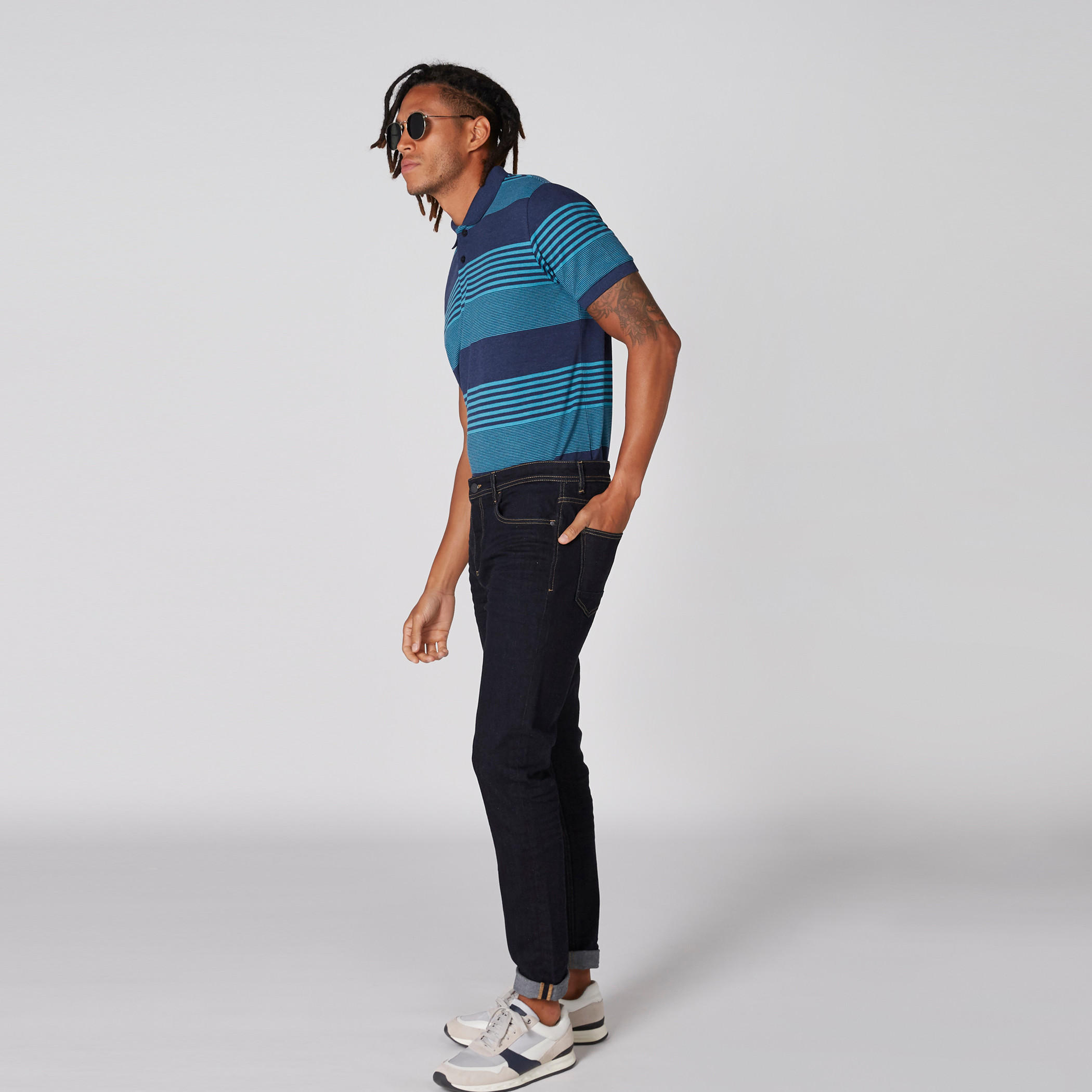 تيشيرت مقلّم بياقة بولو وأكمام قصيرة-men-clothing-tshirtsandpolos-polos-image-3