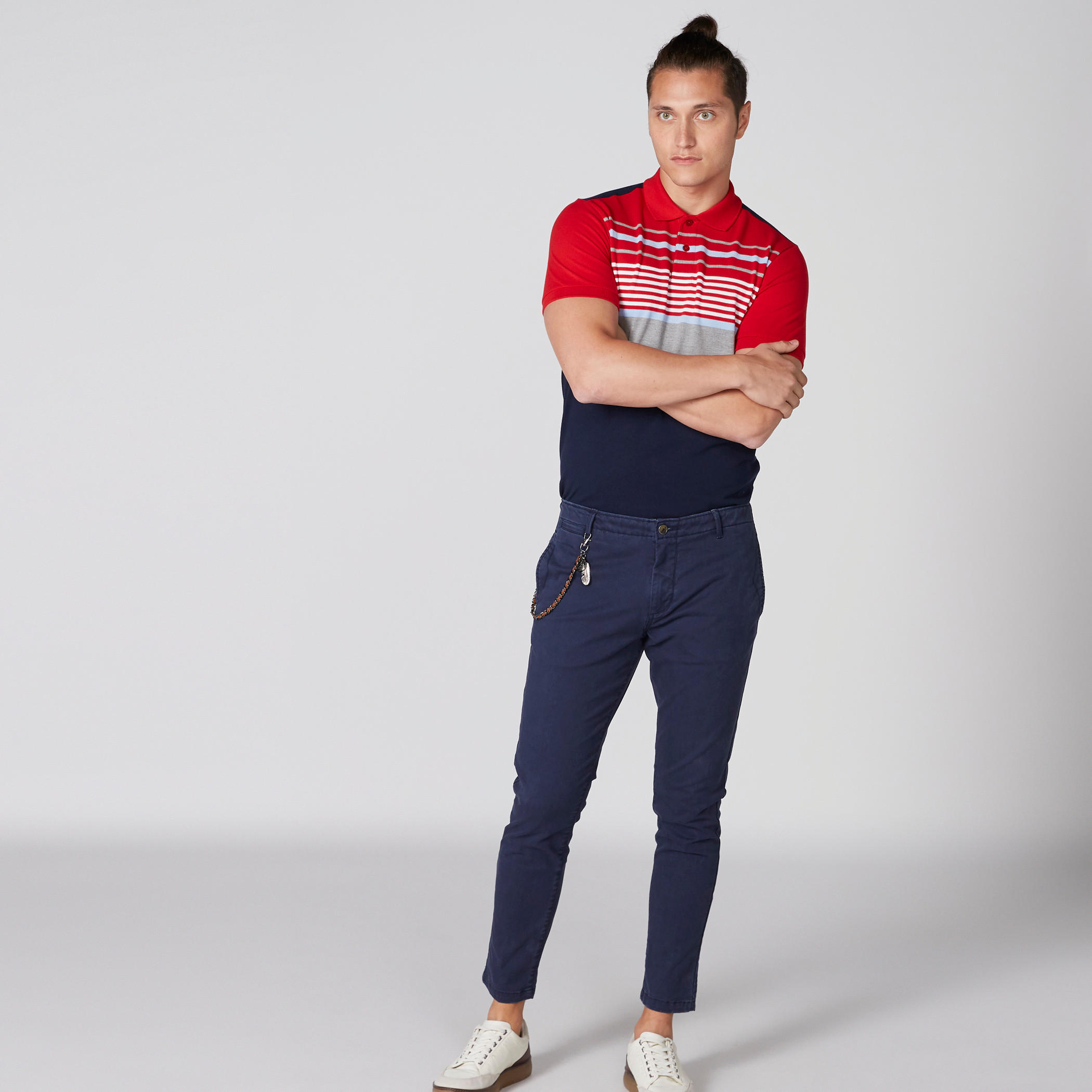 تيشيرت مقلّم بياقة بولو وأكمام قصيرة-men-clothing-tshirtsandpolos-polos-image-3