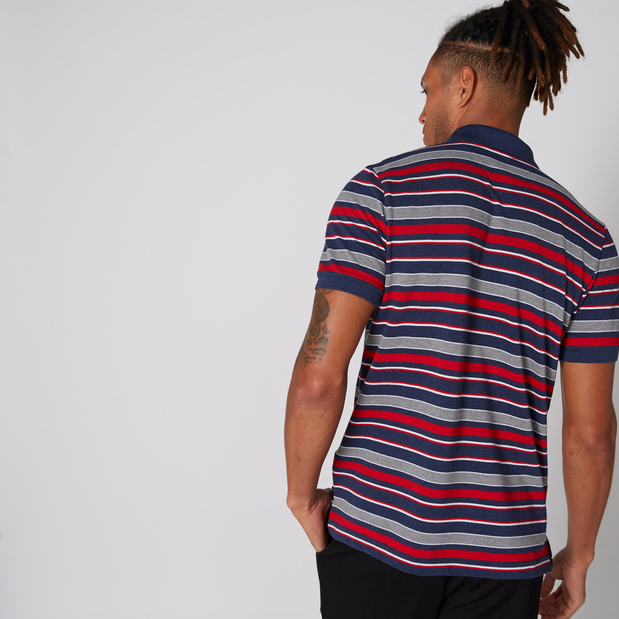 تيشيرت مقلّم بياقة بولو وأكمام قصيرة-men-clothing-tshirtsandpolos-polos-image-2