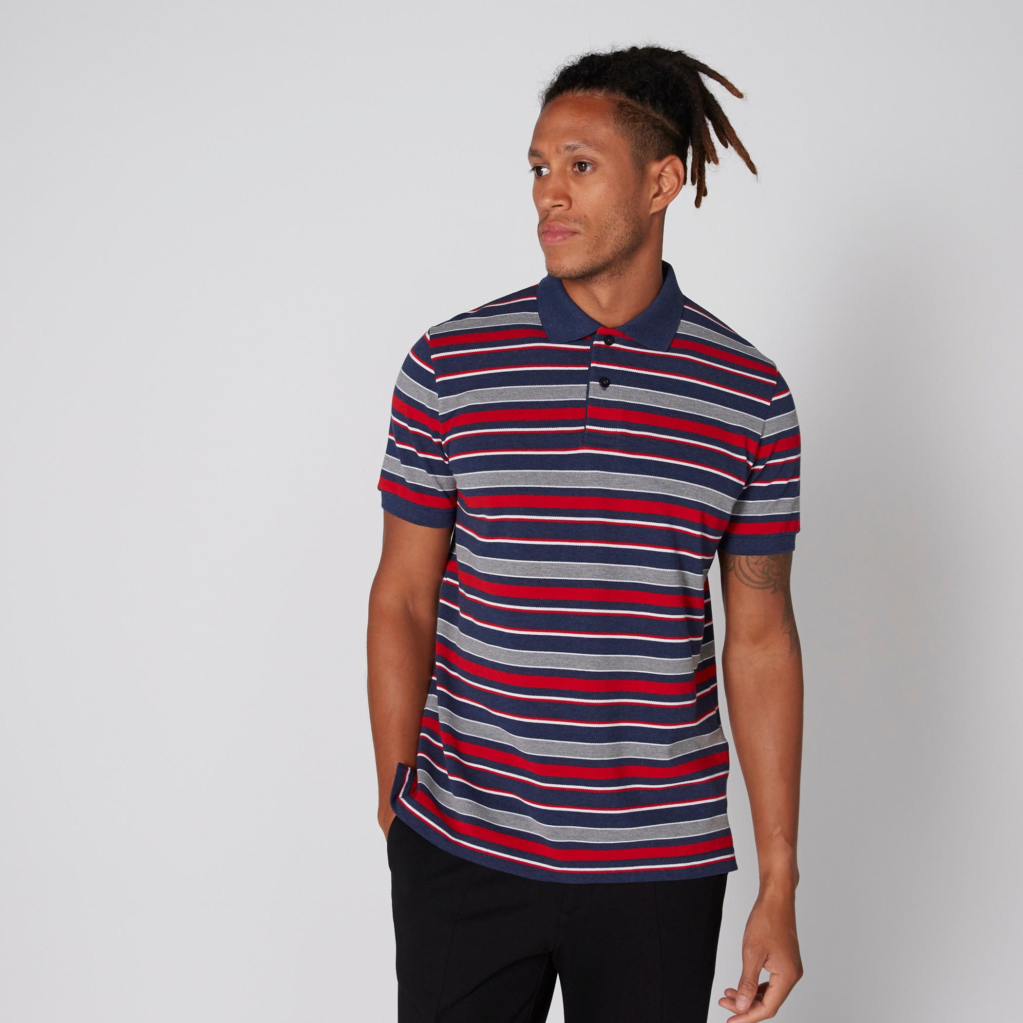 تيشيرت مقلّم بياقة بولو وأكمام قصيرة-men-clothing-tshirtsandpolos-polos-image-3