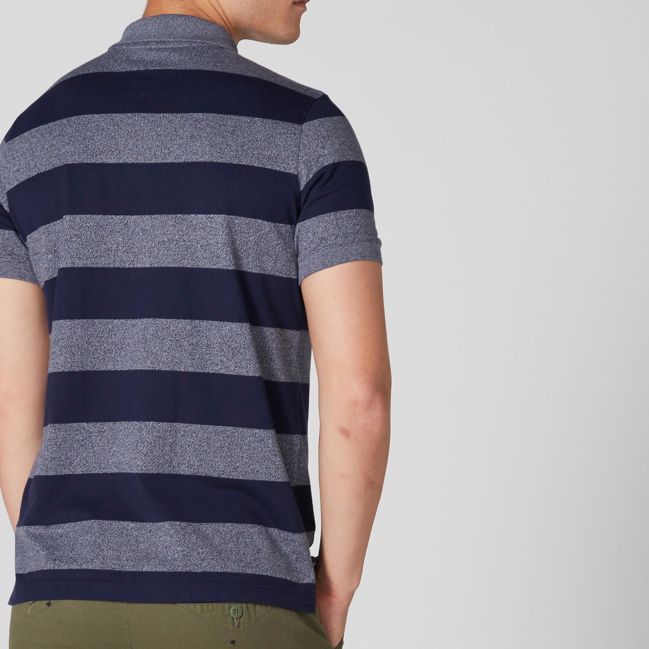 Striped T-Shirt with Polo Neck and Short Sleeves-men-clothing-tshirtsandpolos-polos-image-2
