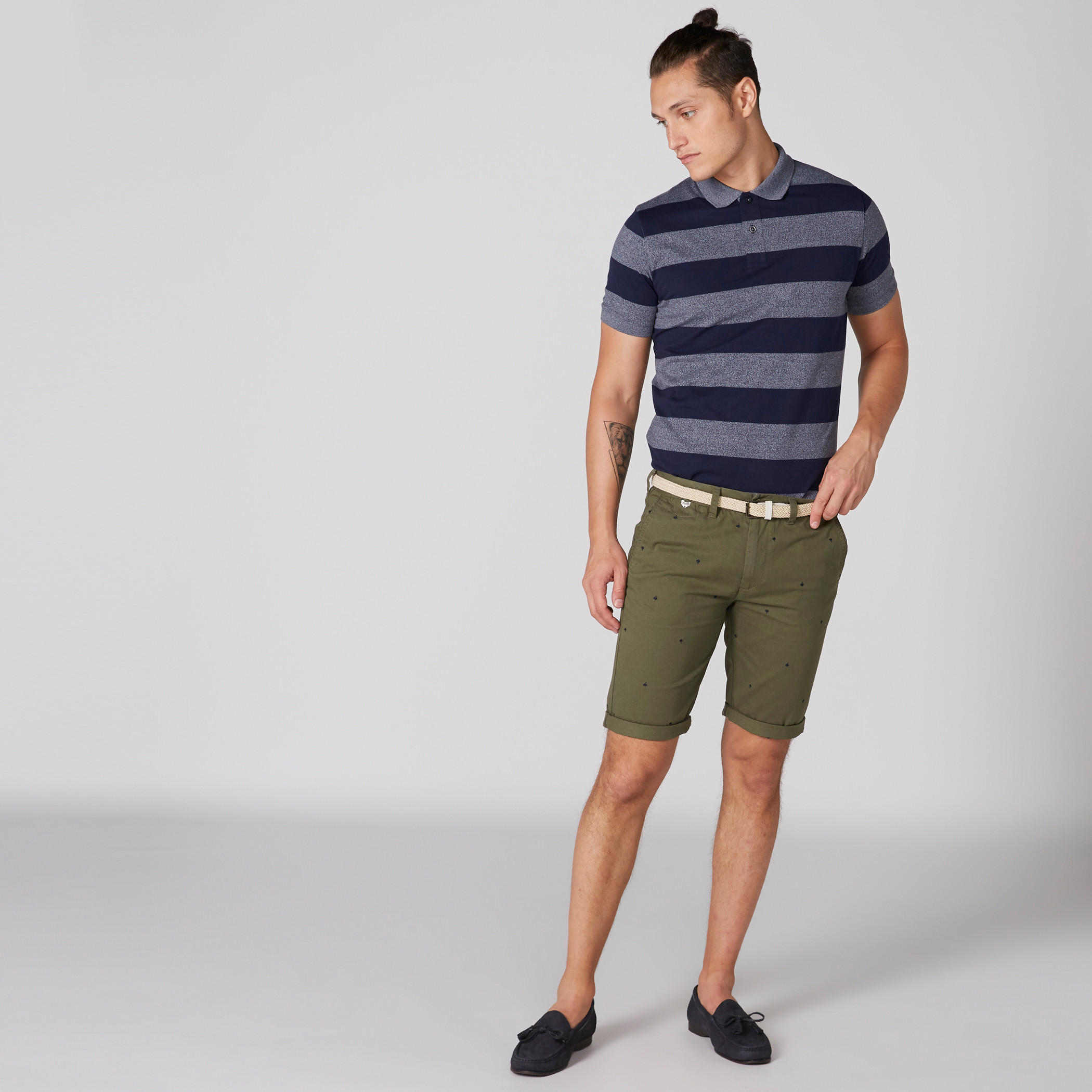 Striped T-Shirt with Polo Neck and Short Sleeves-men-clothing-tshirtsandpolos-polos-image-3