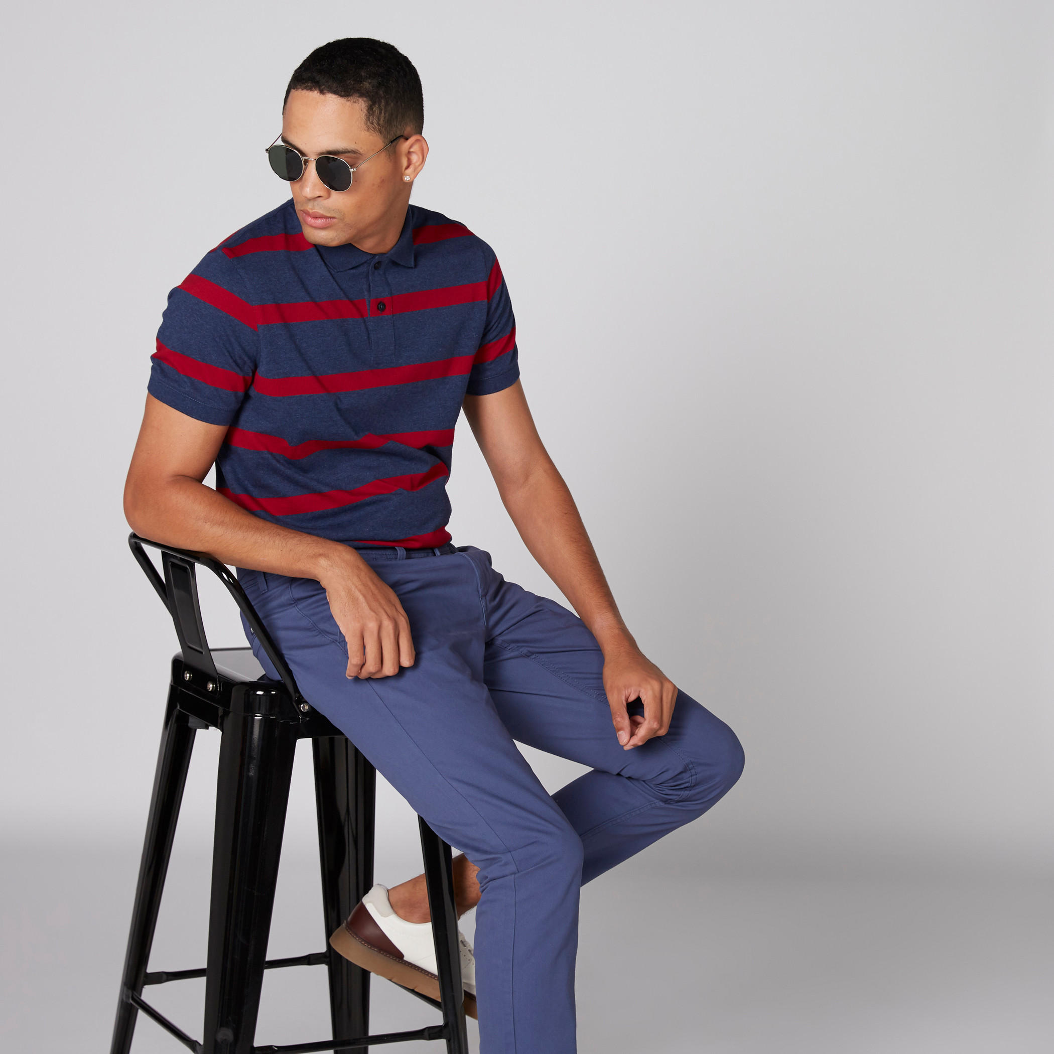 تيشيرت مقلّم بياقة بولو وأكمام قصيرة-men-clothing-tshirtsandpolos-polos-image-1
