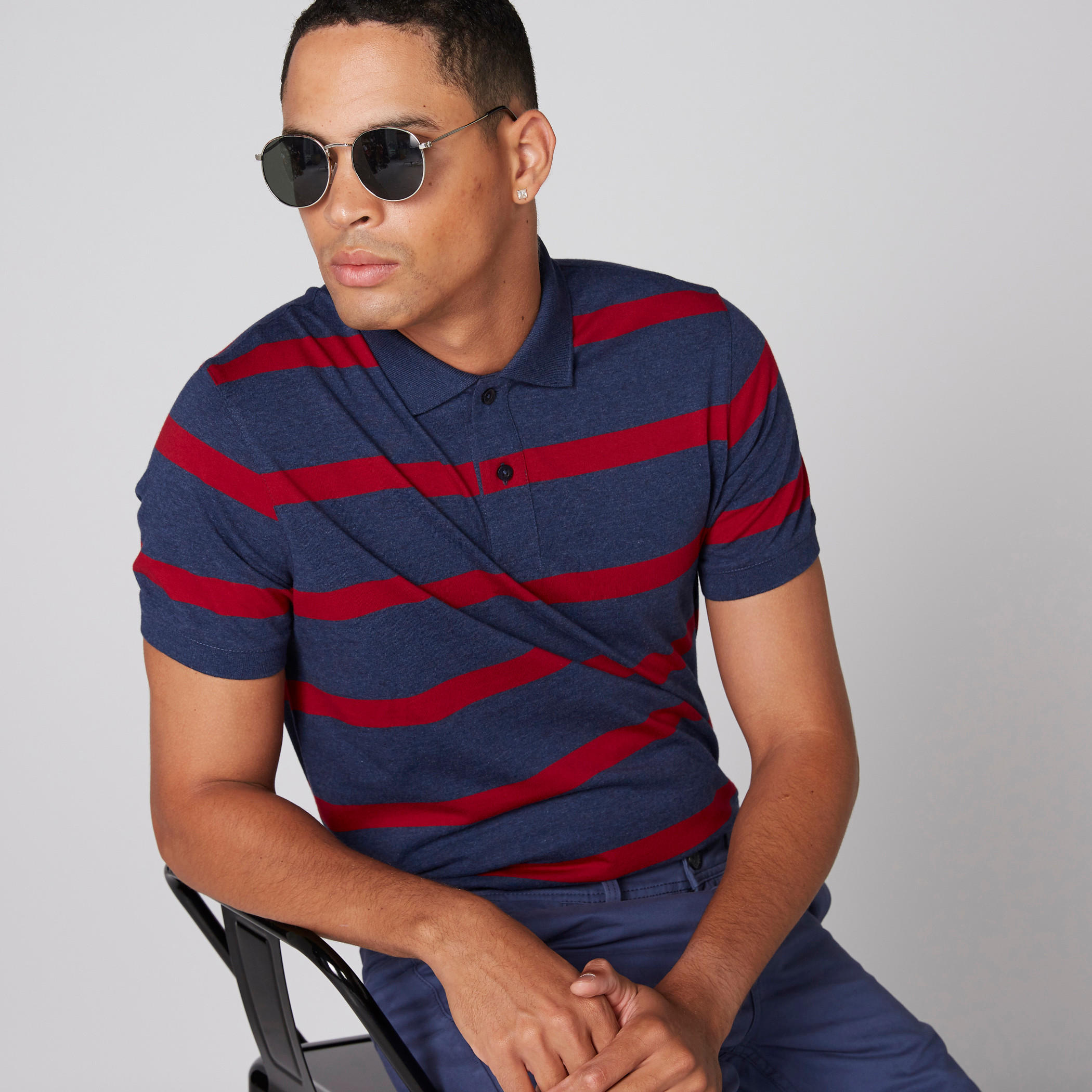 تيشيرت مقلّم بياقة بولو وأكمام قصيرة-men-clothing-tshirtsandpolos-polos-image-3
