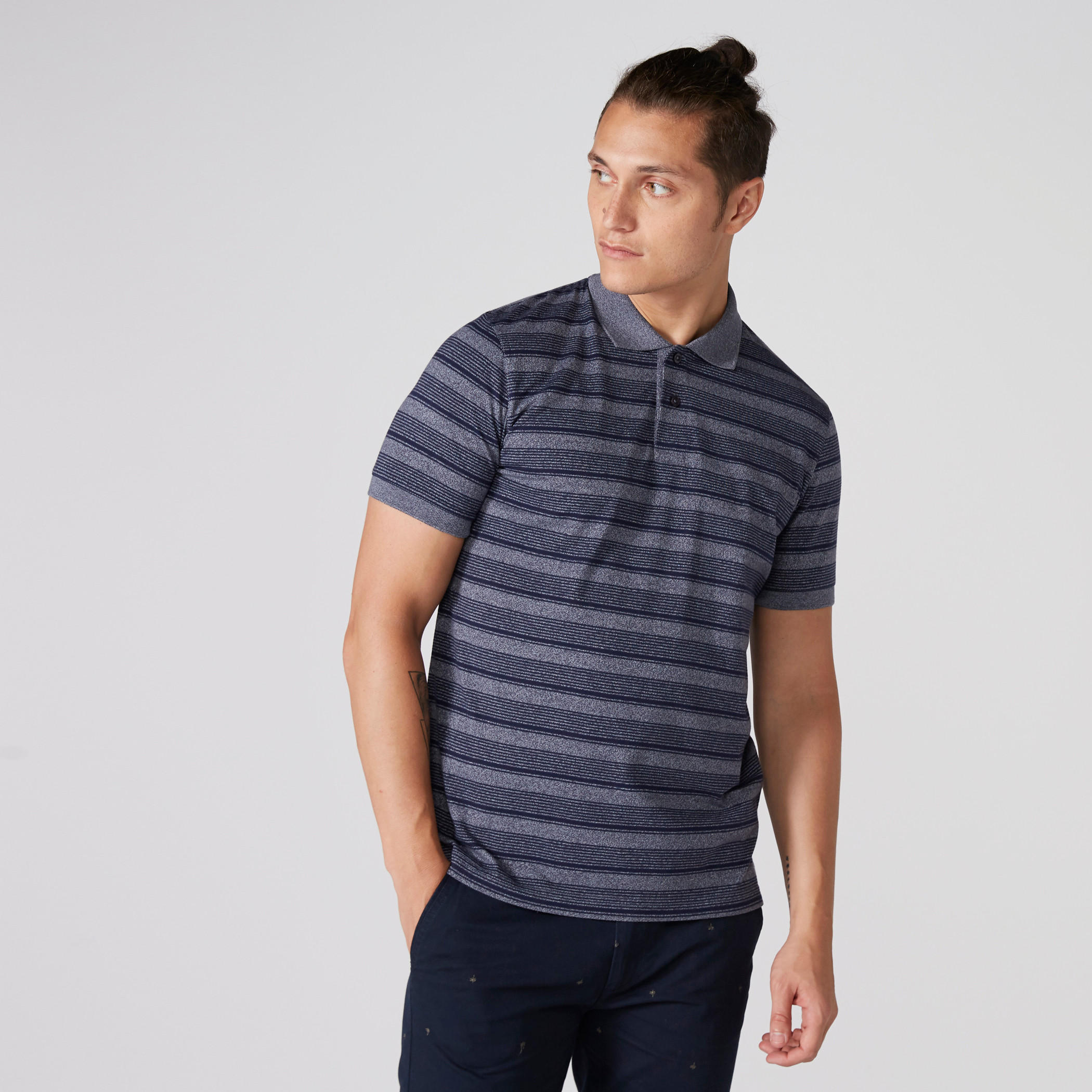 تيشيرت مقلّم بياقة بولو وأكمام قصيرة-men-clothing-tshirtsandpolos-polos-image-1