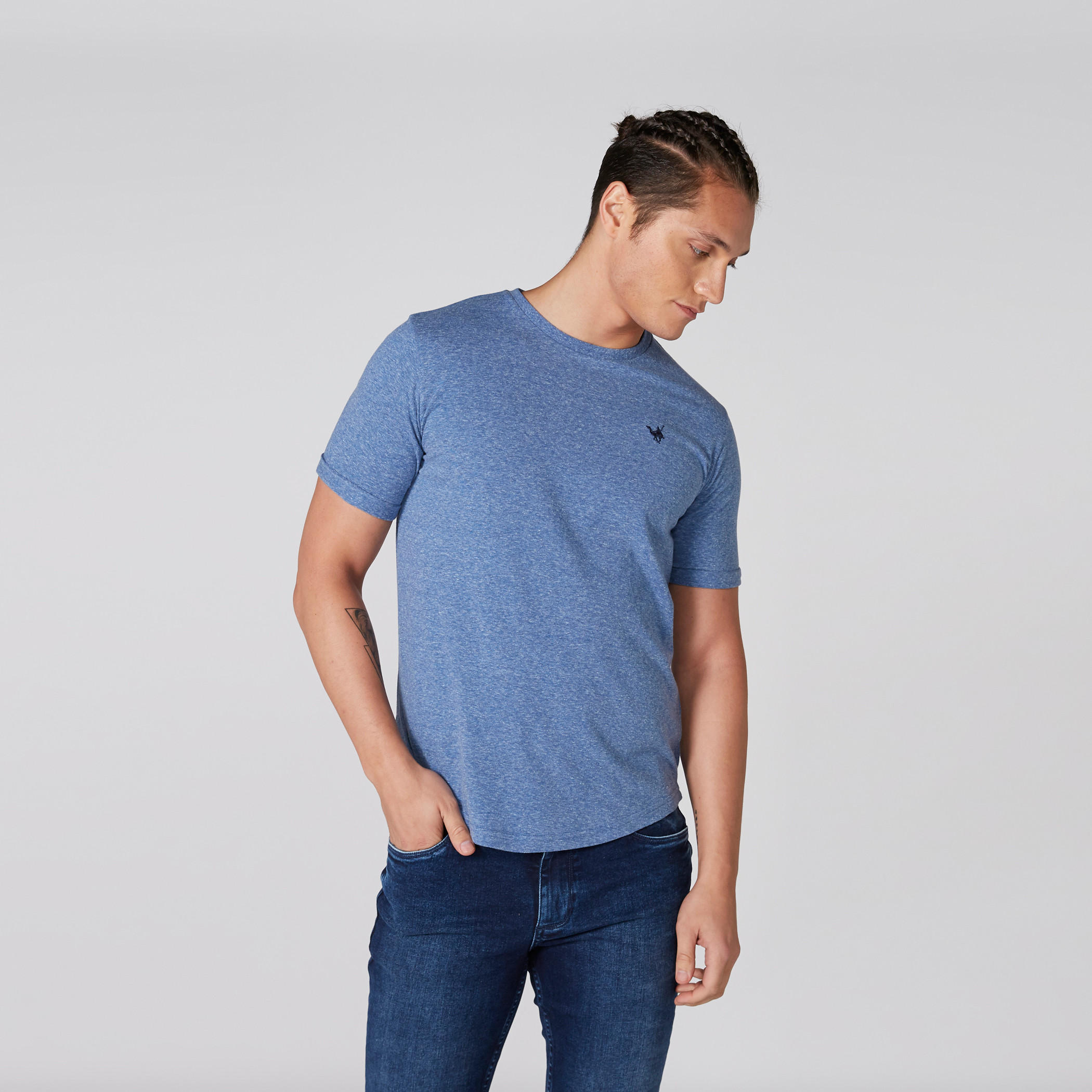تيشيرت بياقة مستديرة وأكمام قصيرة-men-clothing-tshirtsandpolos-tshirts-image-1