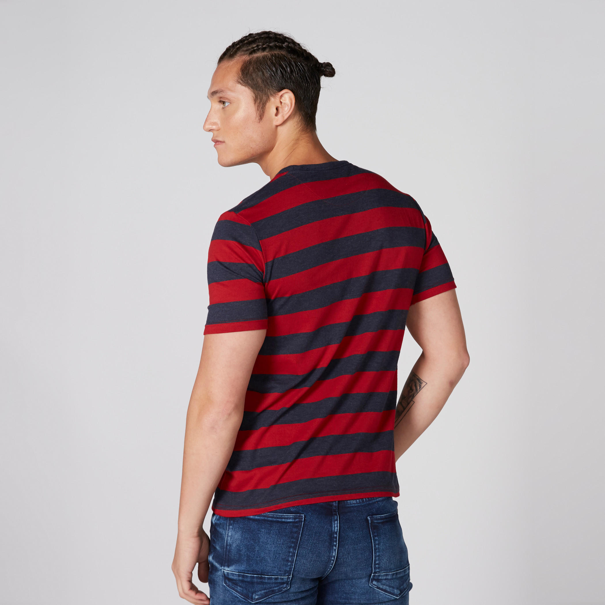 Striped T-Shirt with Crew Neck and Short Sleeves-men-clothing-tshirtsandpolos-tshirts-image-2