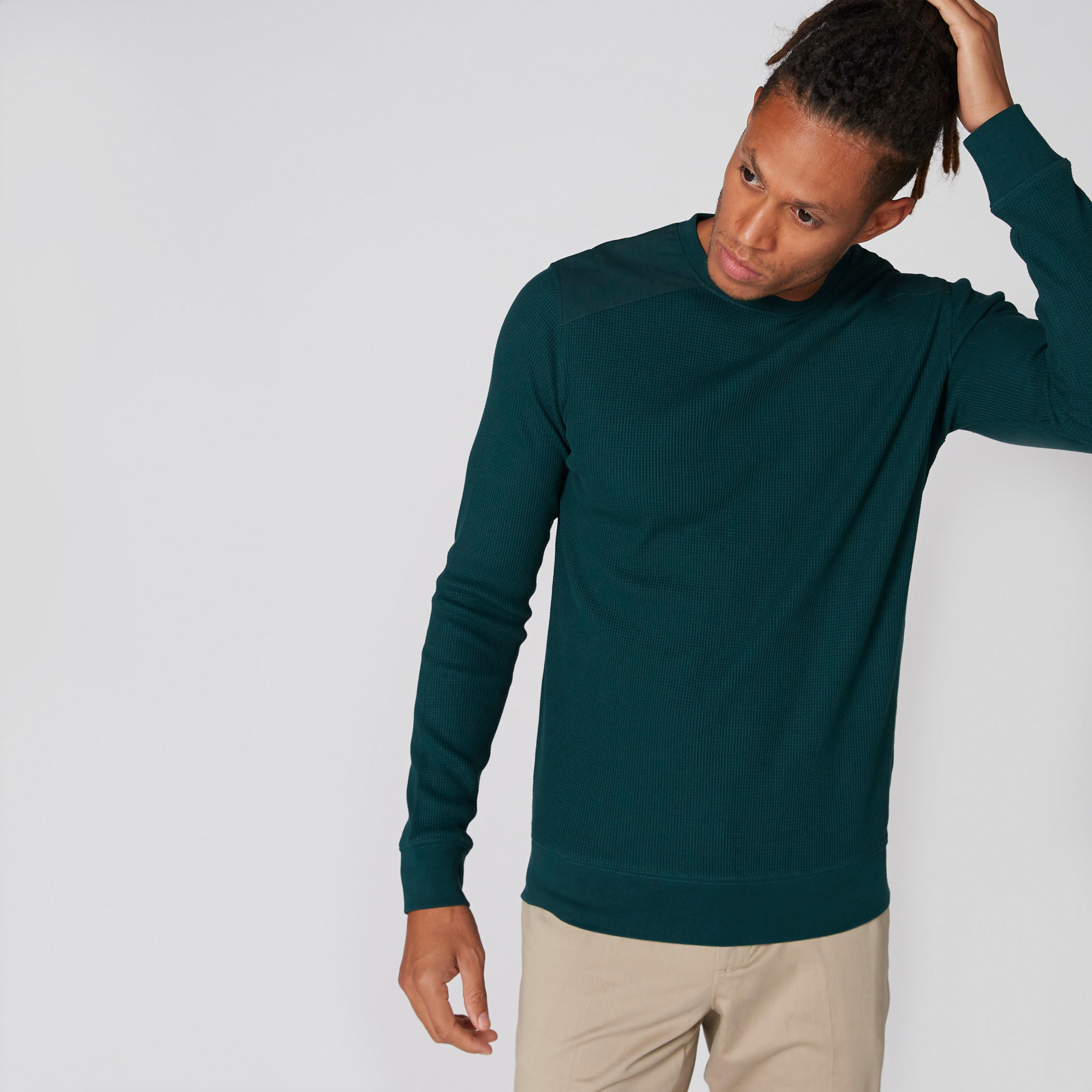 سويت شيرت بارز الملمس بياقة مستديرة وأكمام طويلة-men-winterwear-hoodiesandsweatshirts-image-6