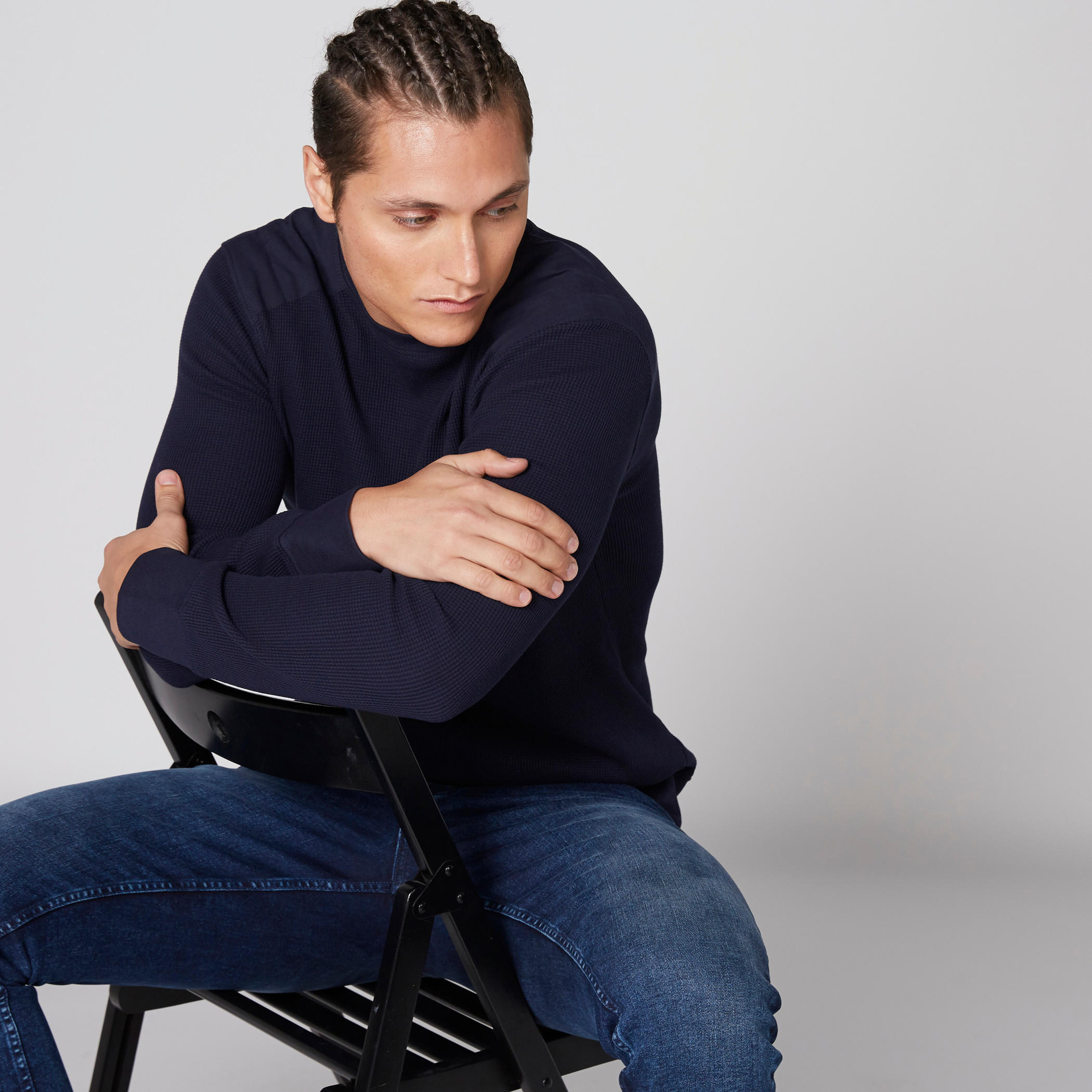 سويت شيرت بارز الملمس بياقة مستديرة وأكمام طويلة-men-winterwear-hoodiesandsweatshirts-image-5