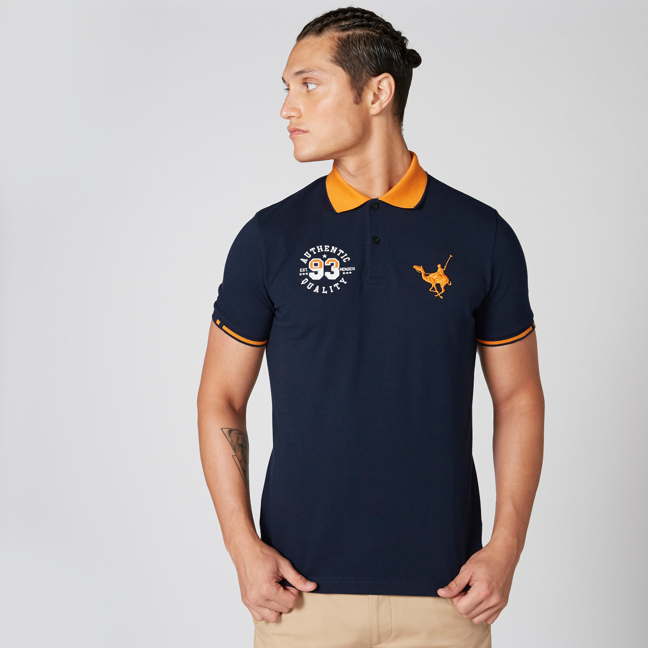 Embroidered T-Shirt with Polo Neck and Short Sleeves-men-clothing-tshirtsandpolos-polos-image-14