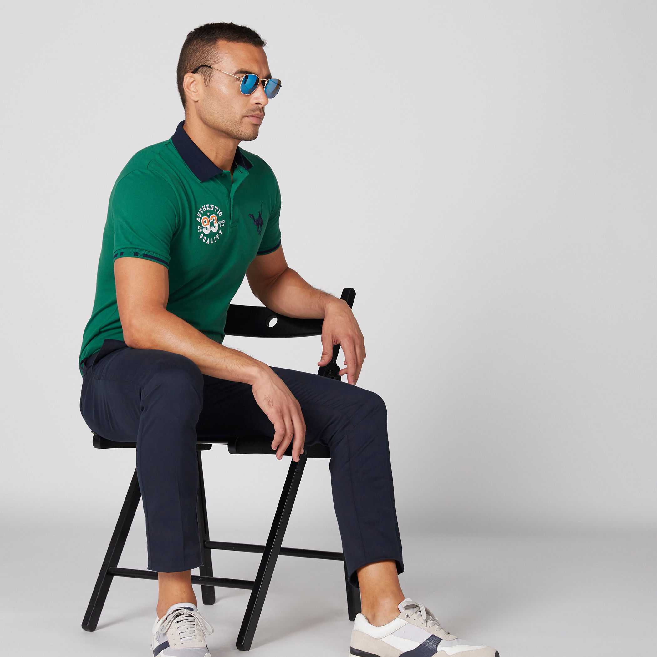 Embroidered T-Shirt with Polo Neck and Short Sleeves-men-clothing-tshirtsandpolos-polos-image-1