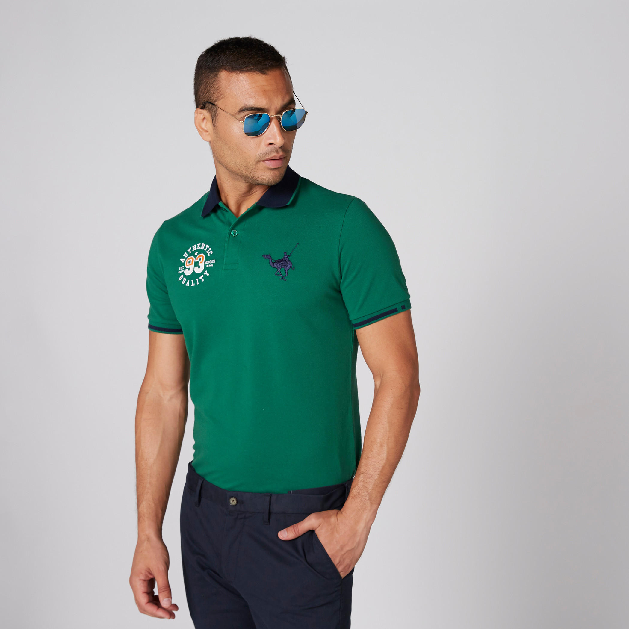 تيشيرت بارز الملمس بياقة بولو وأكمام قصيرة-men-clothing-tshirtsandpolos-polos-image-3