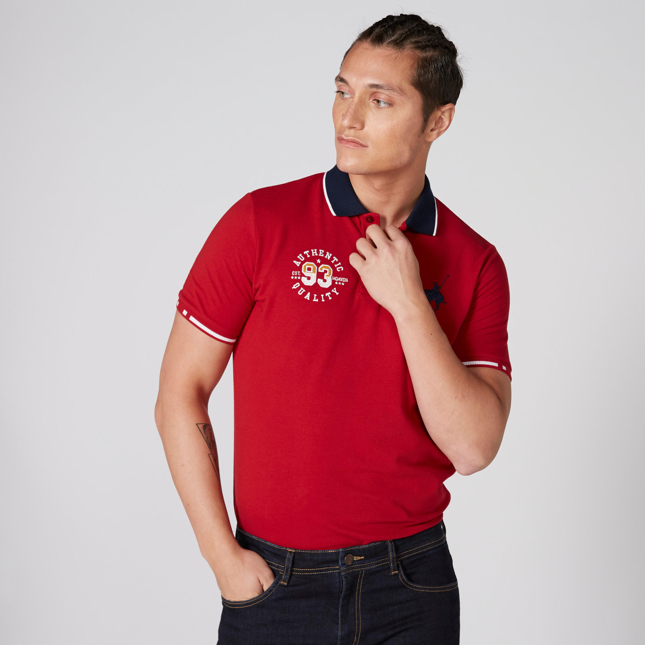 Embroidered T-Shirt with Polo Neck and Short Sleeves-men-clothing-tshirtsandpolos-polos-image-7