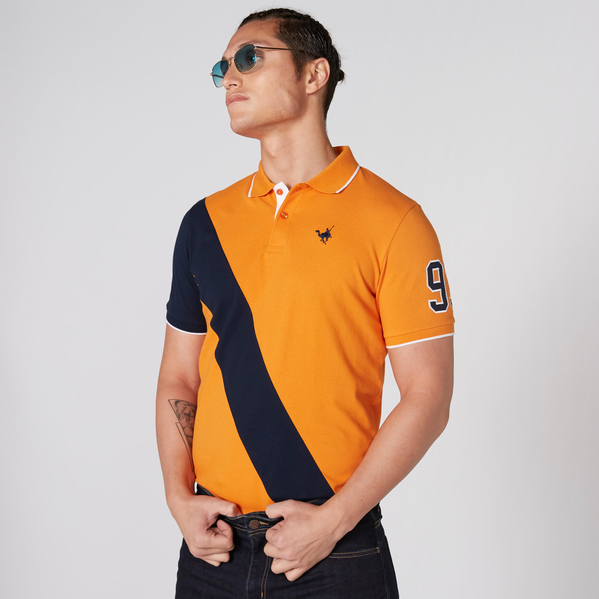 تيشيرت بارز الملمس بياقة بولو وأكمام قصيرة-men-clothing-tshirtsandpolos-polos-image-1