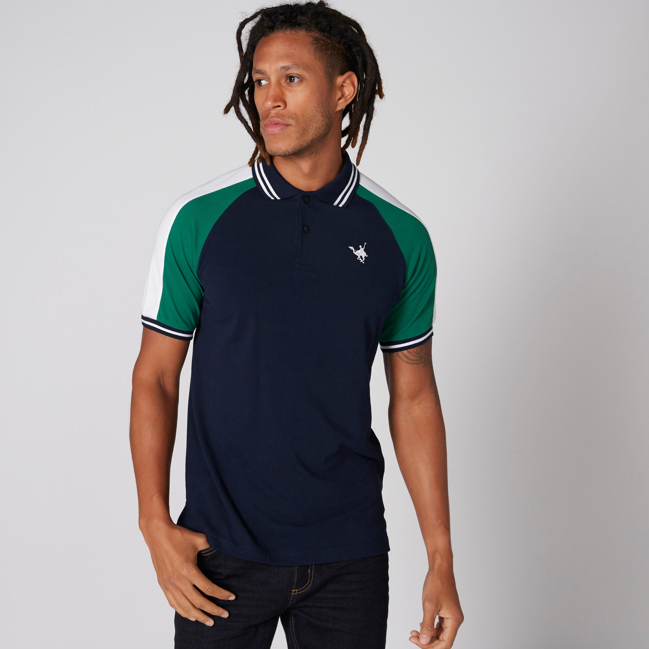 تيشيرت بياقة بولو وأكمام مغايرة-men-clothing-tshirtsandpolos-tshirts-image-1