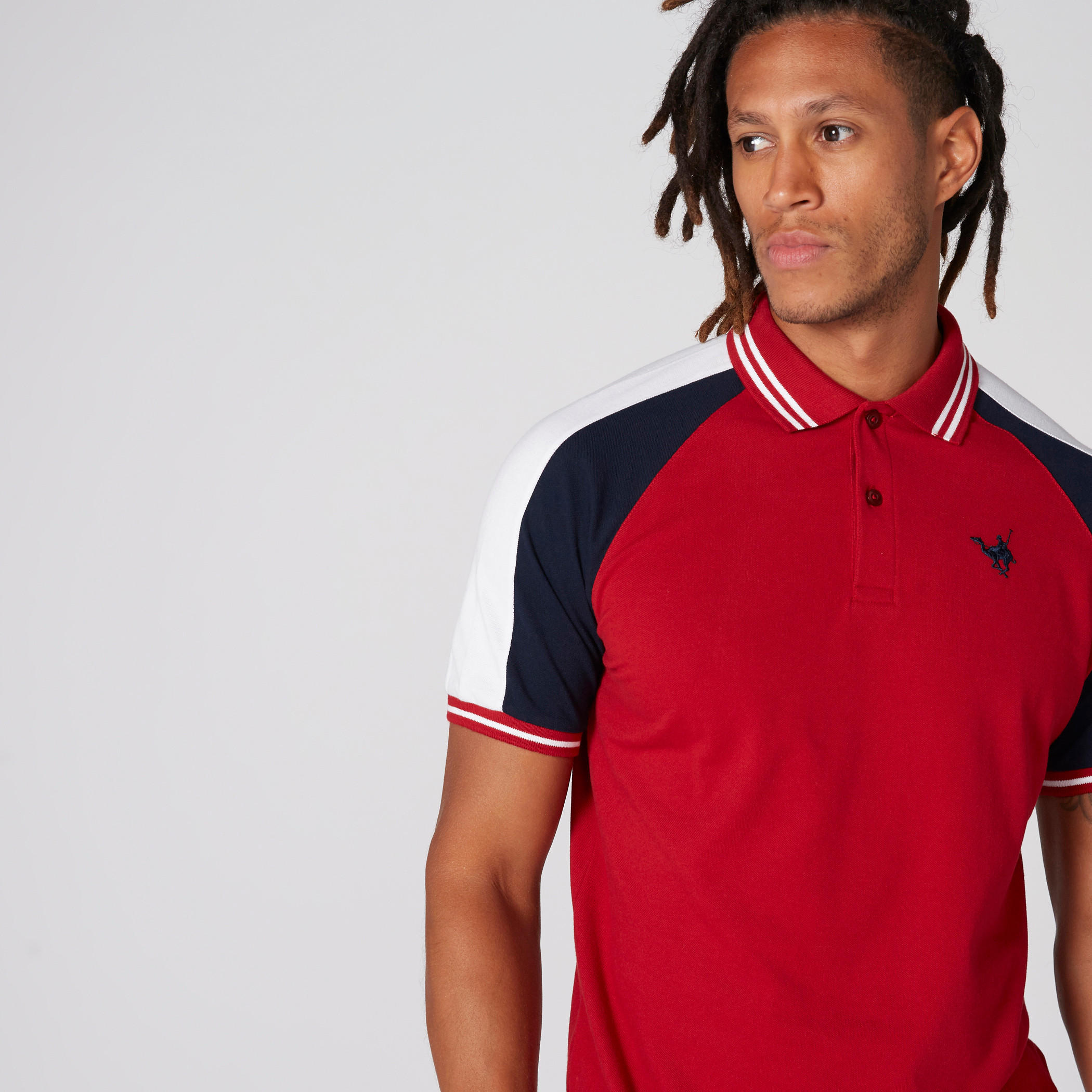 تيشيرت بياقة بولو وأكمام قصيرة مغايرة-men-clothing-tshirtsandpolos-polos-image-1
