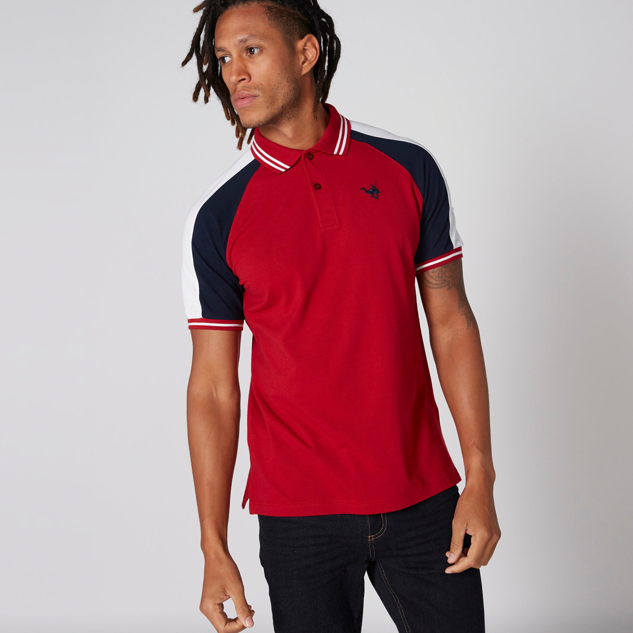 تيشيرت بياقة بولو وأكمام قصيرة مغايرة-men-clothing-tshirtsandpolos-polos-image-3