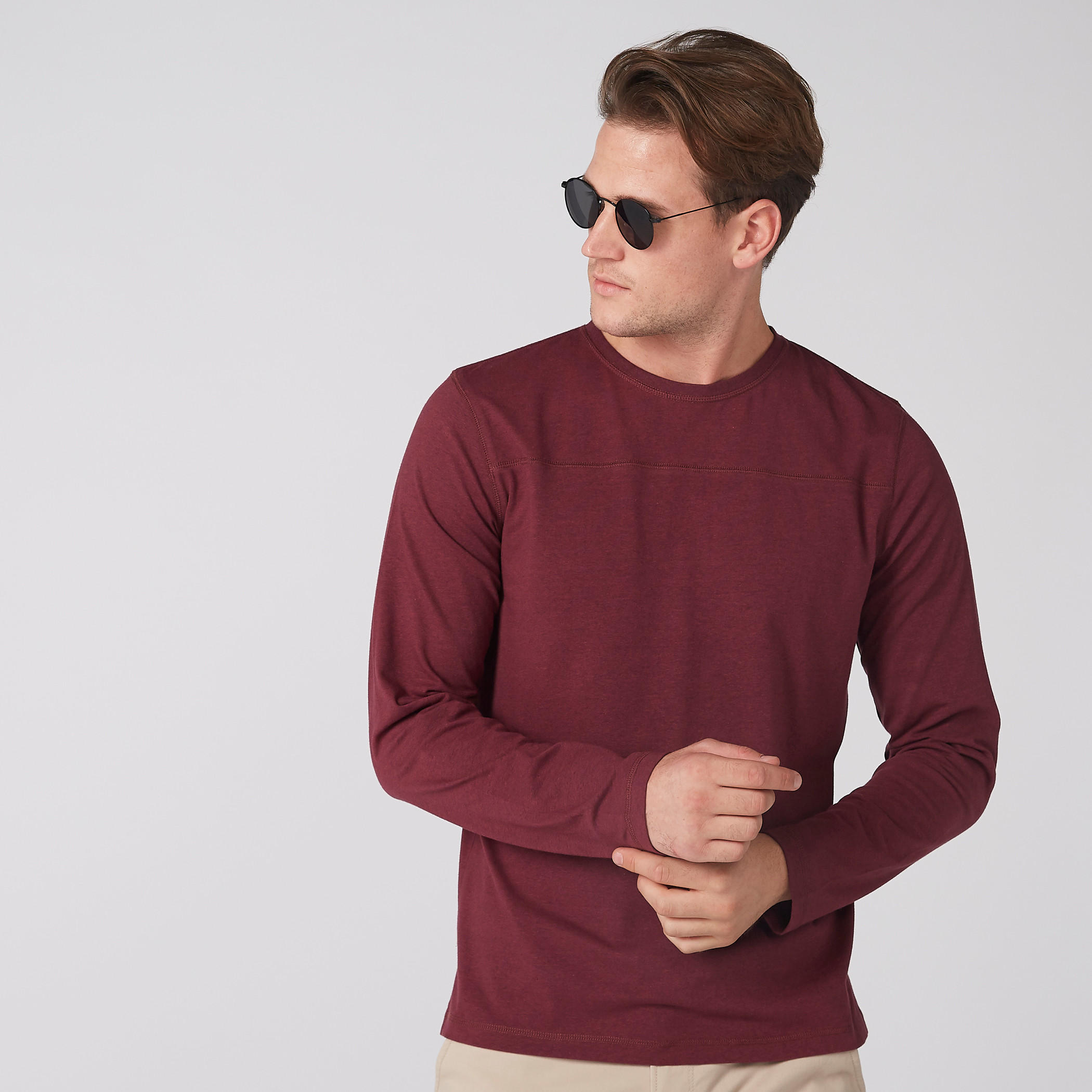 تيشيرت بياقة ضيقة وأكمام طويلة-men-clothing-tshirtsandpolos-tshirts-image-4