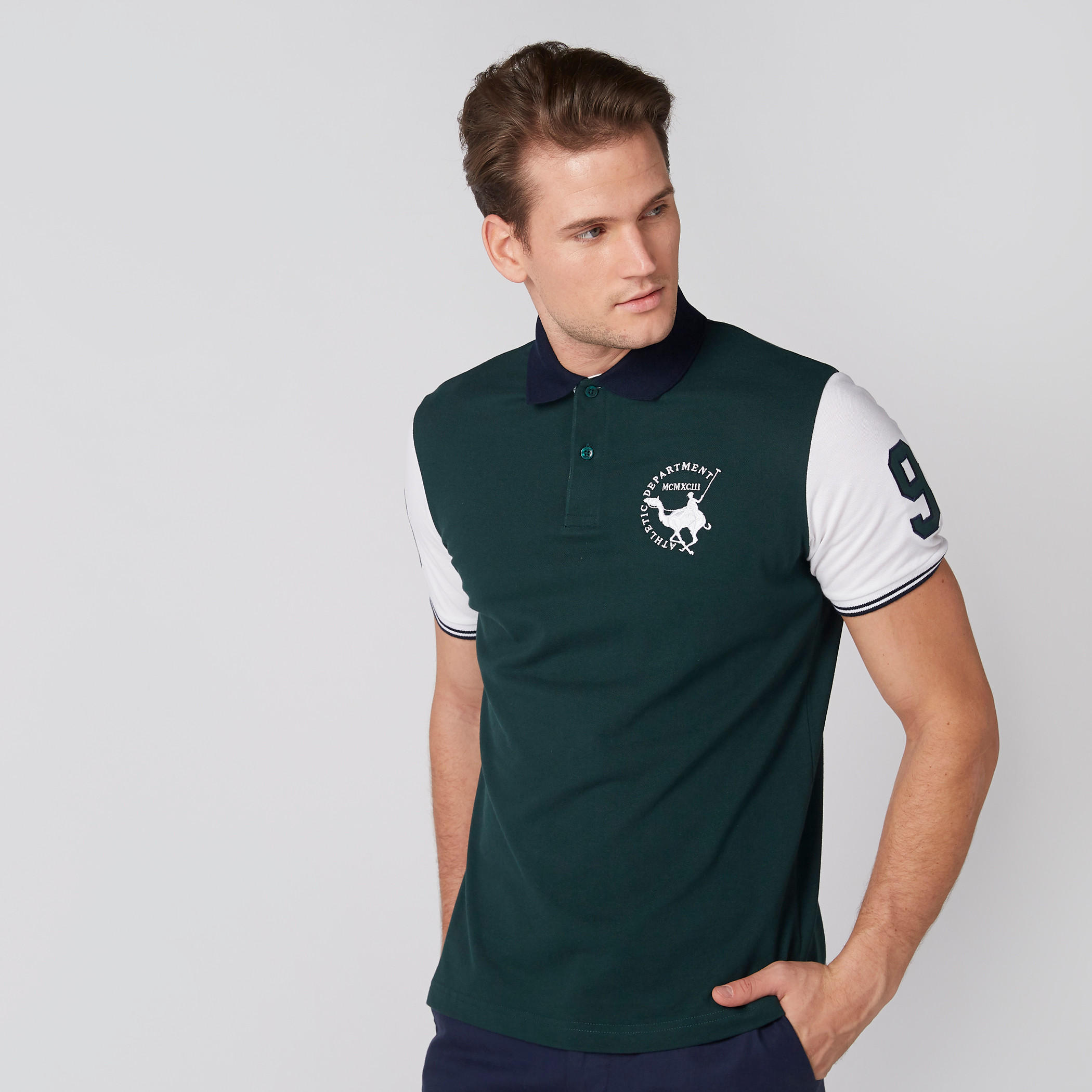 تيشيرت مطرّز بياقة بولو وأكمام قصيرة-men-clothing-tshirtsandpolos-polos-image-1