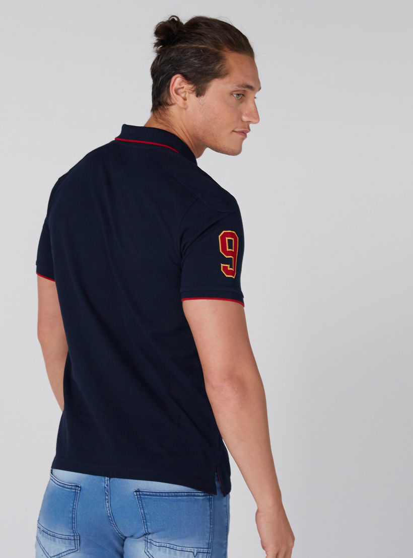 تيشيرت مطرّز بياقة بولو وأكمام قصيرة-men-clothing-tshirtsandpolos-polos-image-2