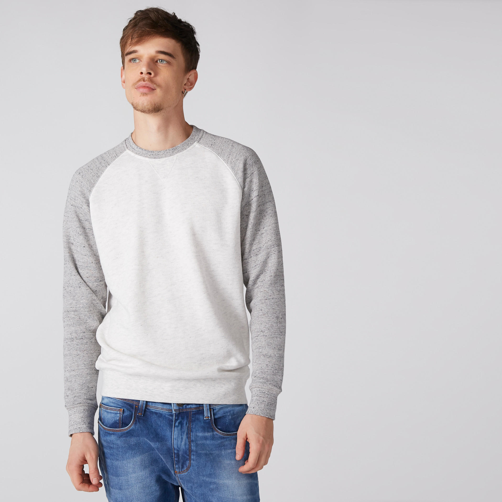 Crew Neck Sweatshirt with Raglan Sleeves-men-winterwear-hoodiesandsweatshirts-image-1