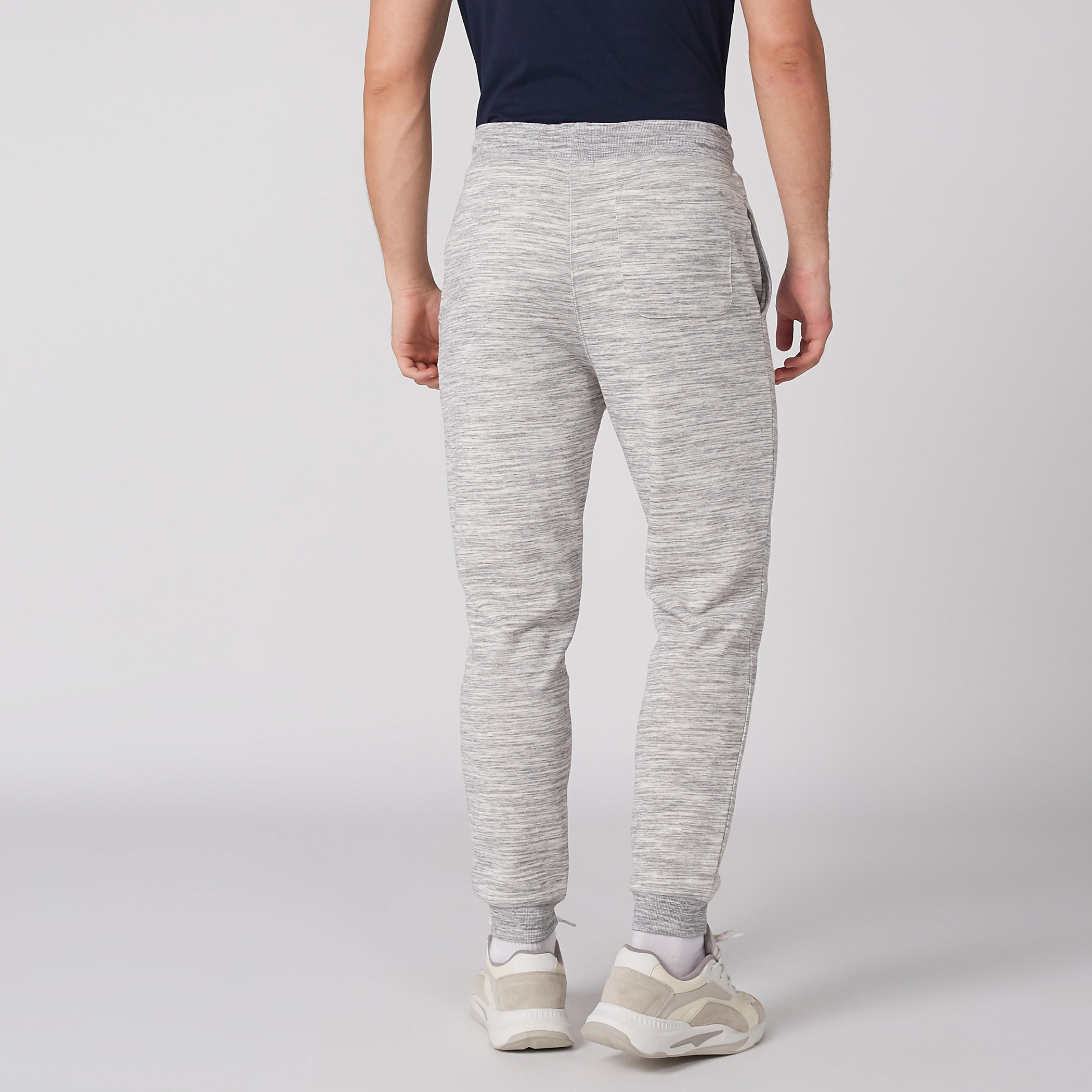 بنطال رياضي طويل ميلانج بطبعات وخصر مطاطي-men-clothing-bottoms-joggers-image-5