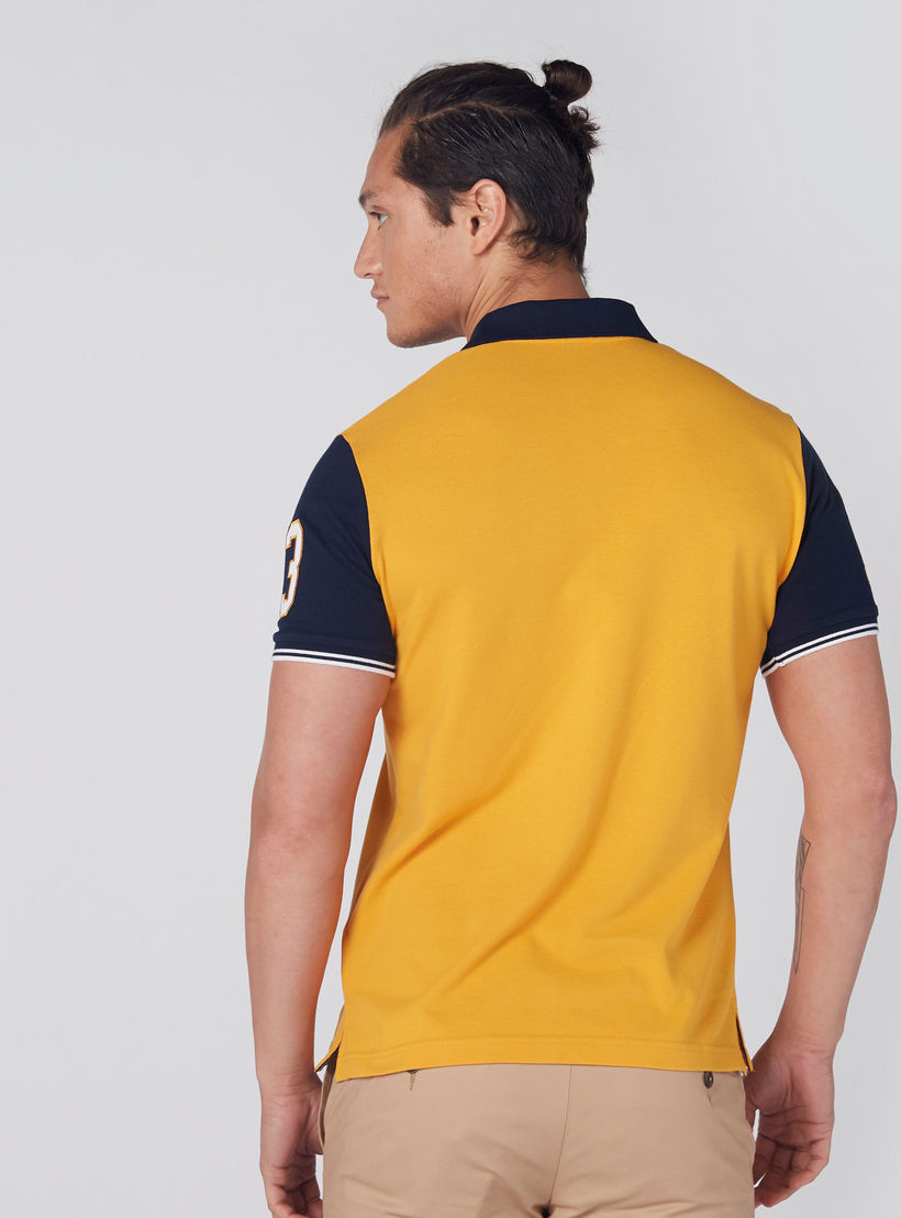 تيشرت بنقش مطبوع وياقة بولو وأكمام قصيرة-men-clothing-tshirtsandpolos-polos-image-2