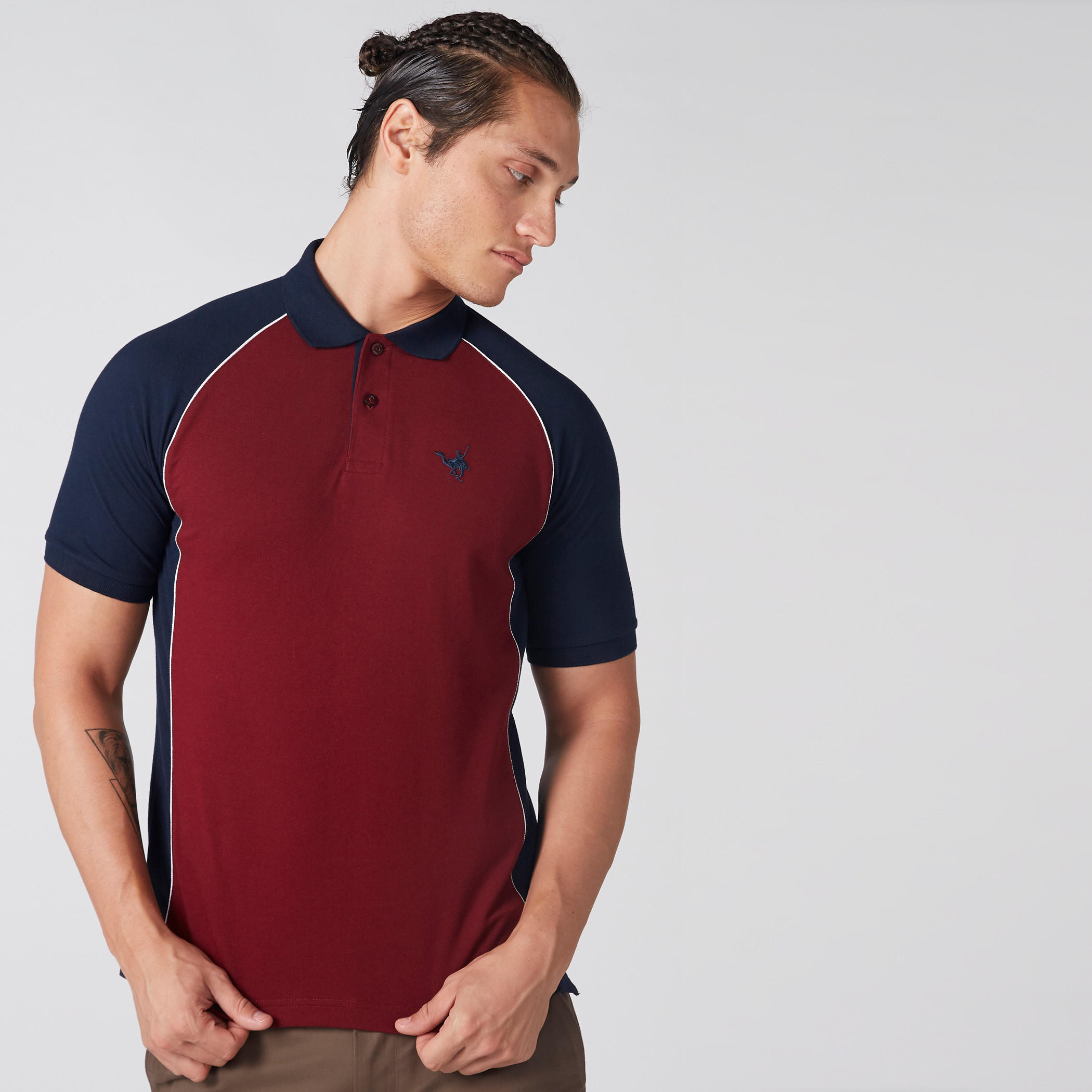 تيشيرت بياقة بولو وأكمام مغايرة-men-clothing-tshirtsandpolos-polos-image-1