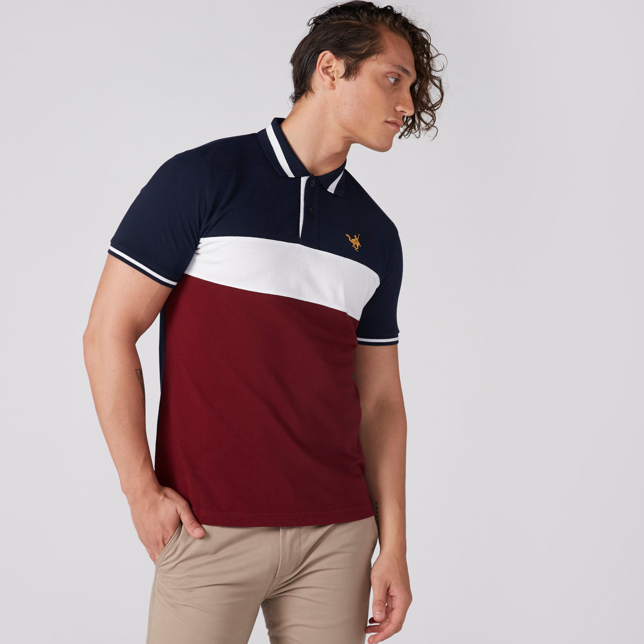Polo Neck T-Shirt with Short Sleeves-men-clothing-tshirtsandpolos-polos-image-1