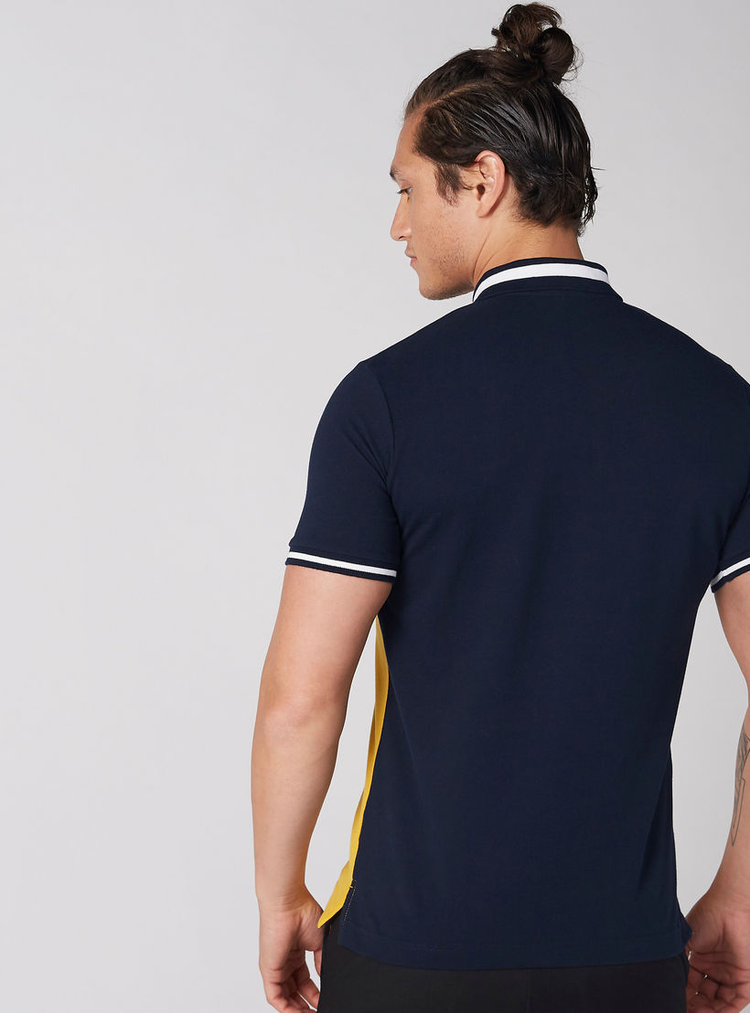 تيشيرت بارز الملمس بياقة بولو وأكمام قصيرة-men-clothing-tshirtsandpolos-polos-image-2