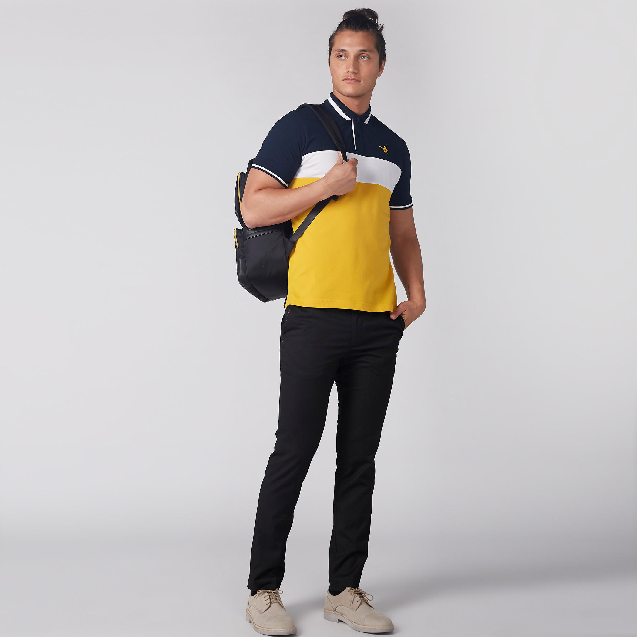 تيشيرت بارز الملمس بياقة بولو وأكمام قصيرة-men-clothing-tshirtsandpolos-polos-image-3