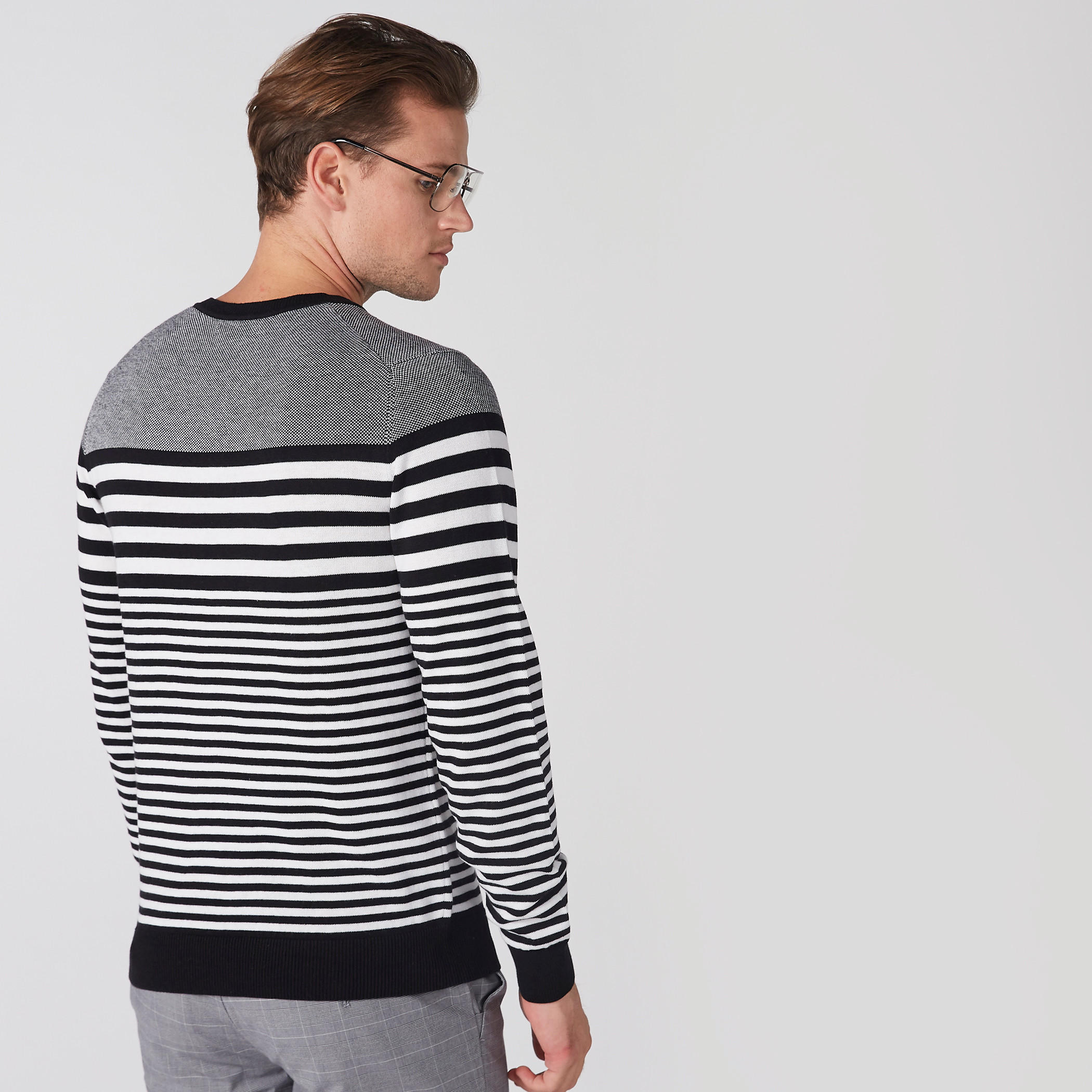 Striped Sweater with V-Neck and Long Sleeves-men-clothing-sweatersandpullovers-image-4