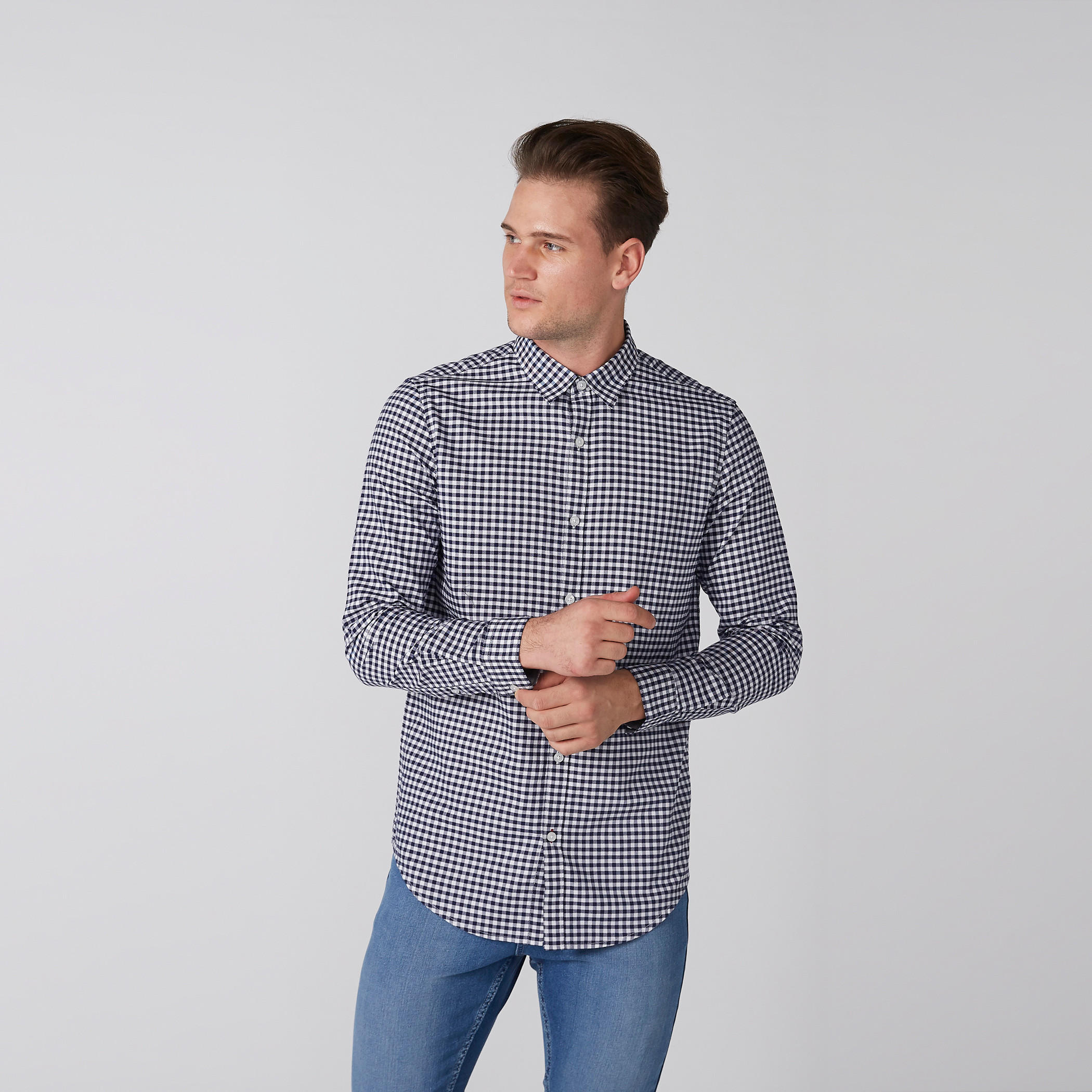 قميص كاروهات بأكمام طويلة وأزرار-men-clothing-shirts-image-1