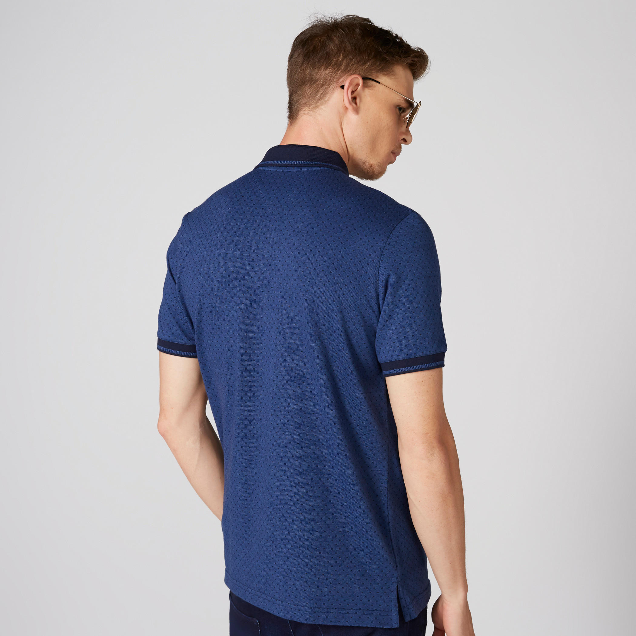 Textured T-Shirt with Polo Neck and Short Sleeves-men-clothing-tshirtsandpolos-polos-image-2