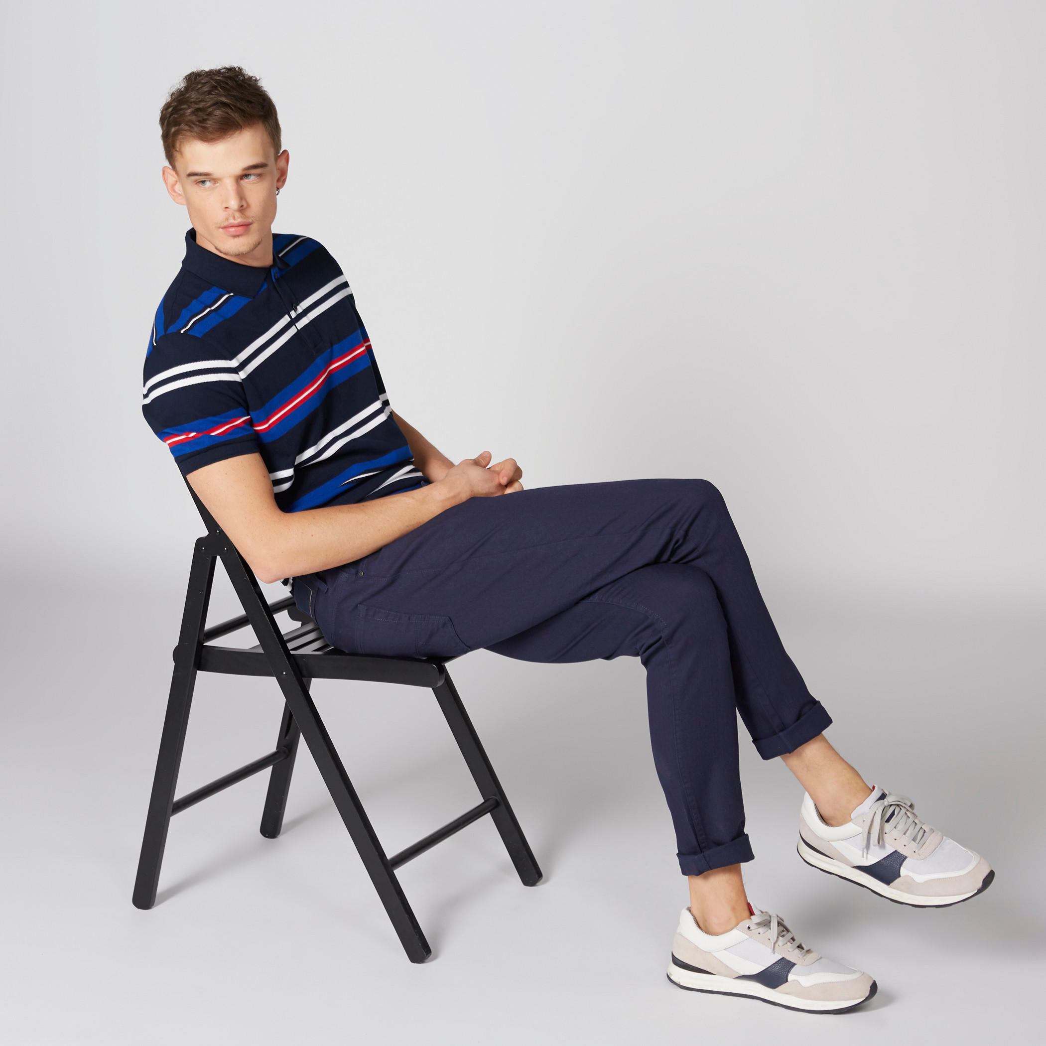 تيشيرت مقلّم بياقة بولو وأكمام قصيرة-men-clothing-tshirtsandpolos-polos-image-1