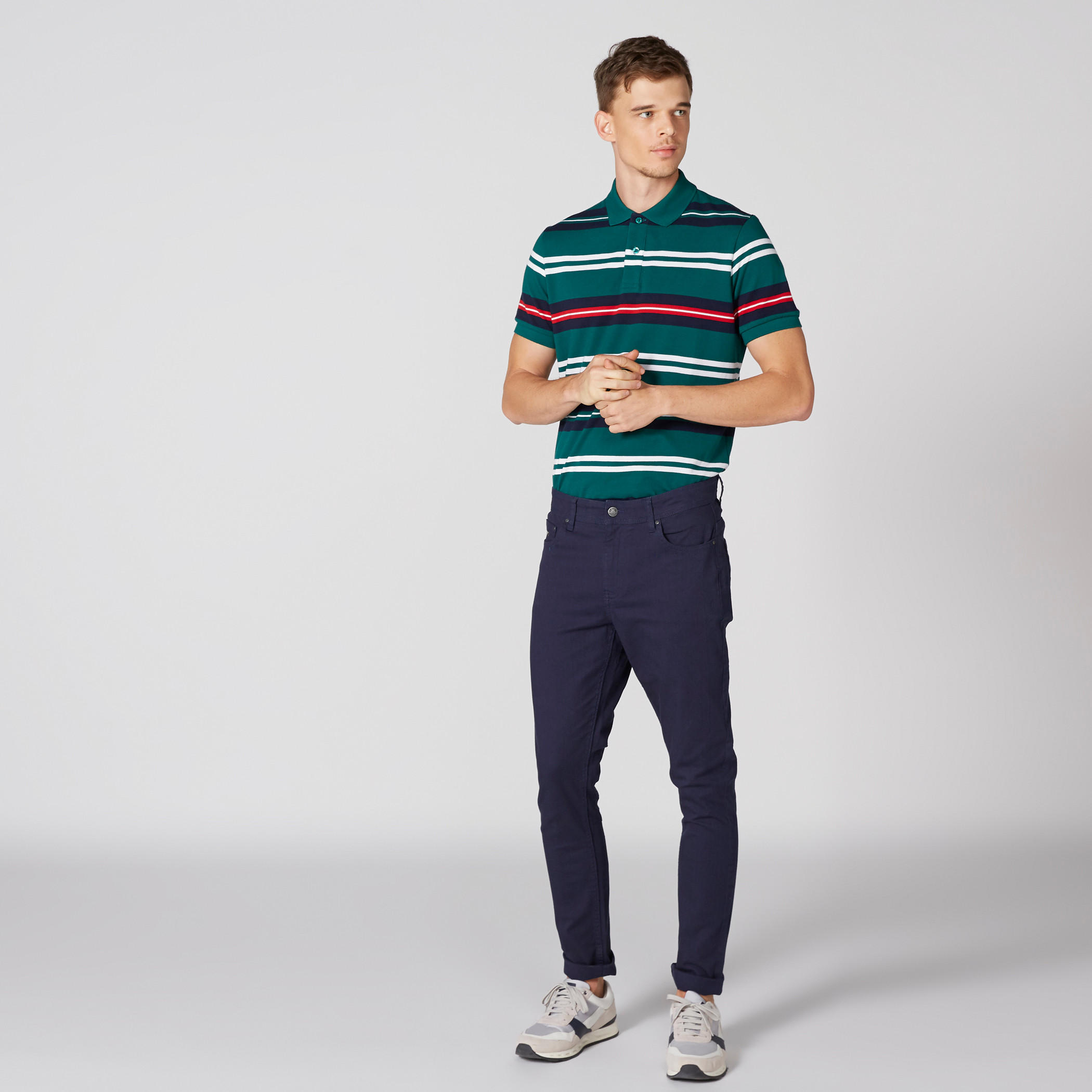 تيشيرت مقلّم بياقة بولو وأكمام قصيرة-men-clothing-tshirtsandpolos-polos-image-3