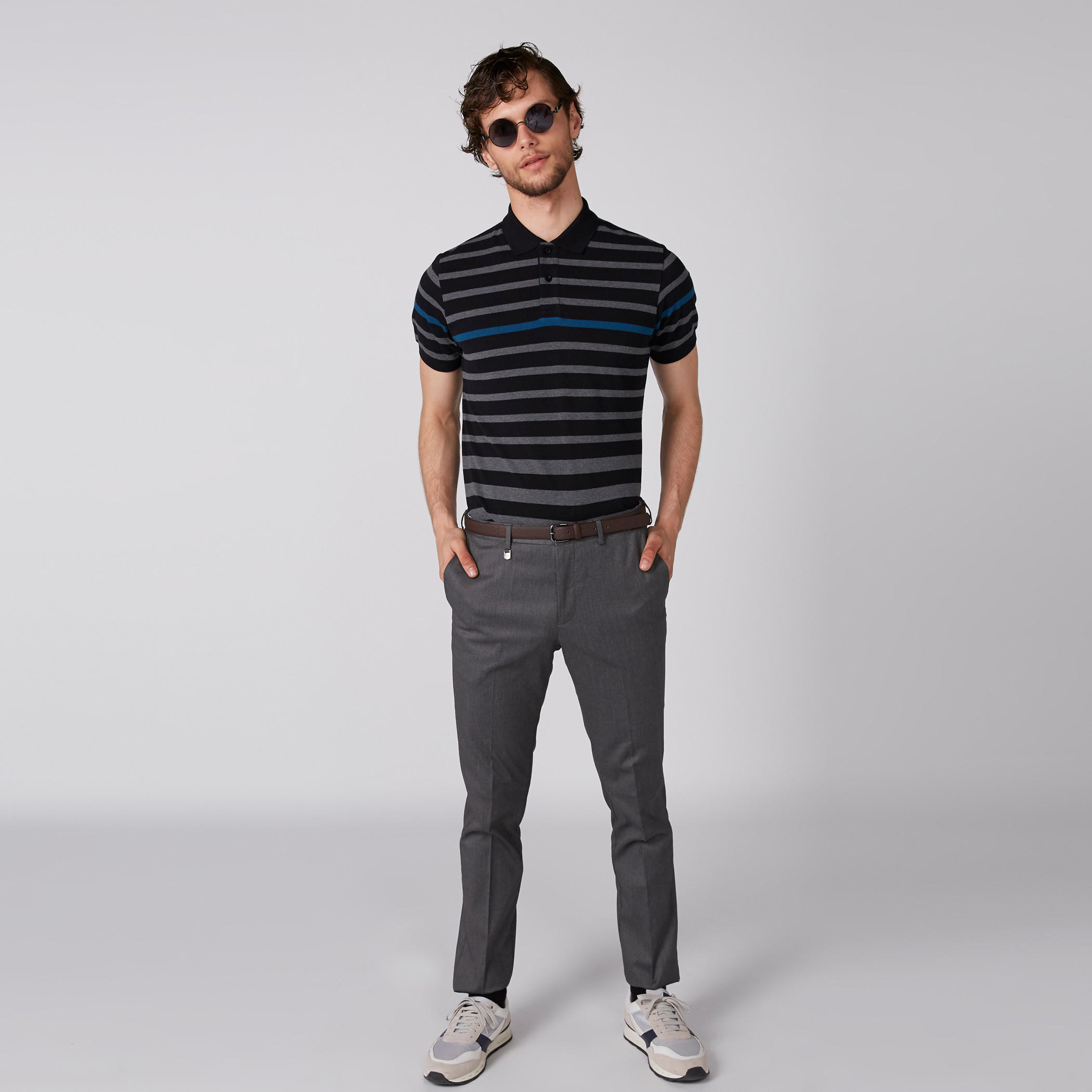 تيشيرت مقلّم بياقة بولو وأكمام قصيرة-men-clothing-tshirtsandpolos-polos-image-2