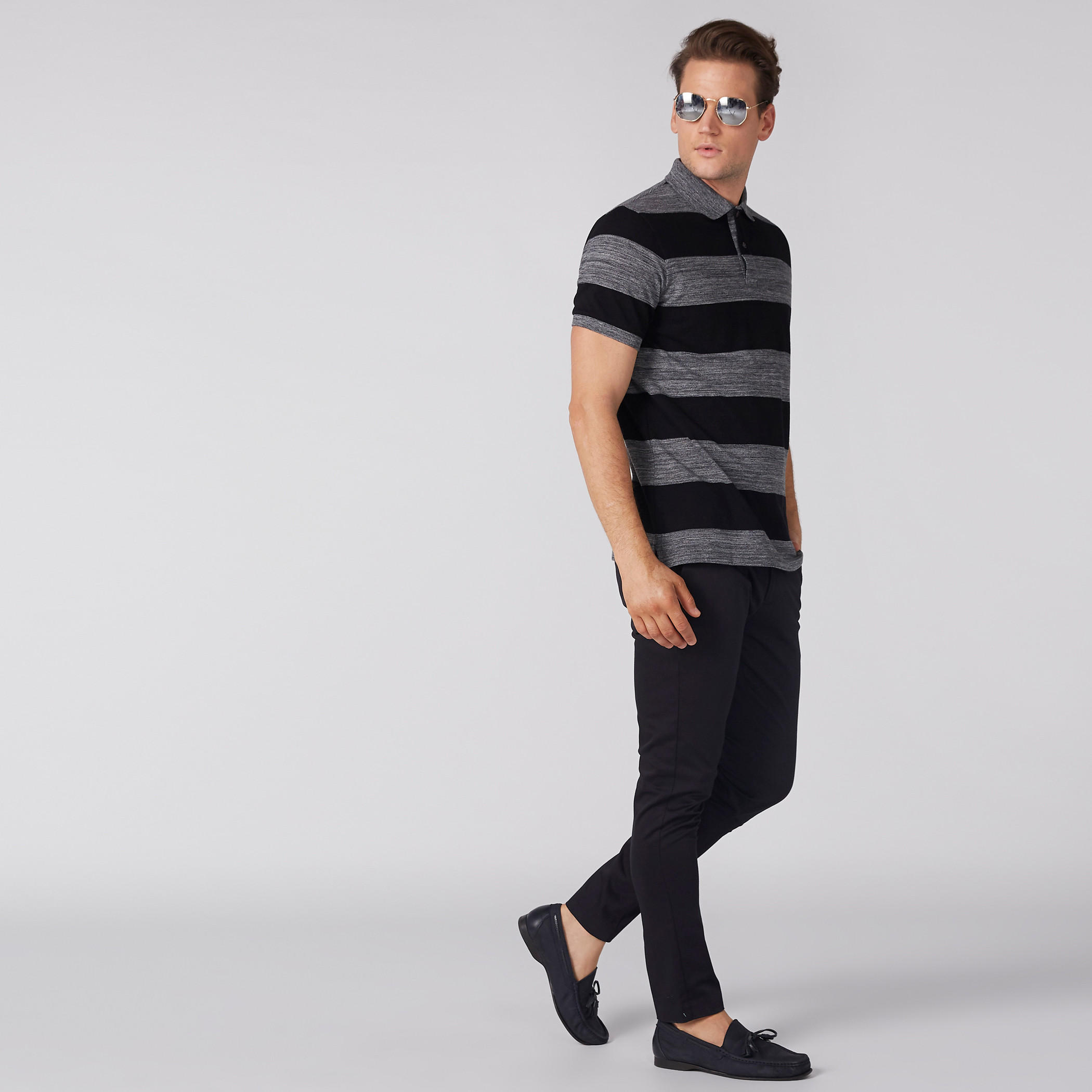 تيشيرت مقلّم بياقة بولو وأكمام قصيرة-men-clothing-tshirtsandpolos-polos-image-3