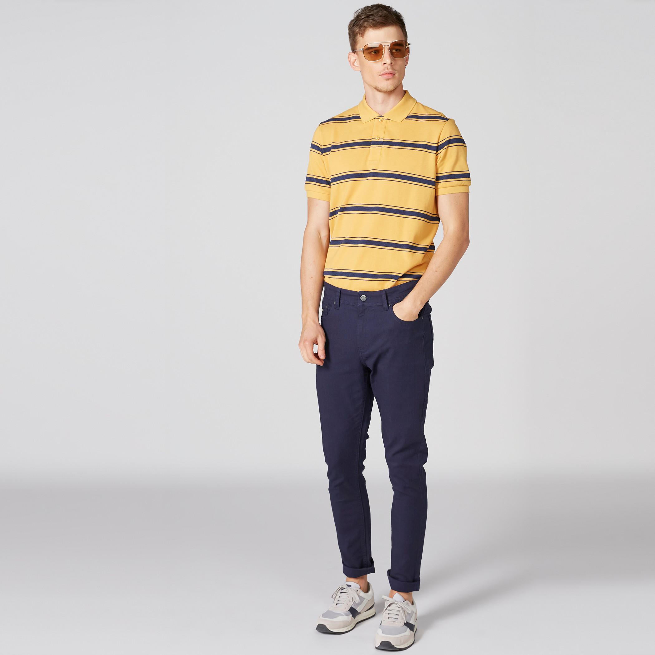 تيشيرت مقلّم بياقة بولو وأكمام قصيرة-men-clothing-tshirtsandpolos-polos-image-3