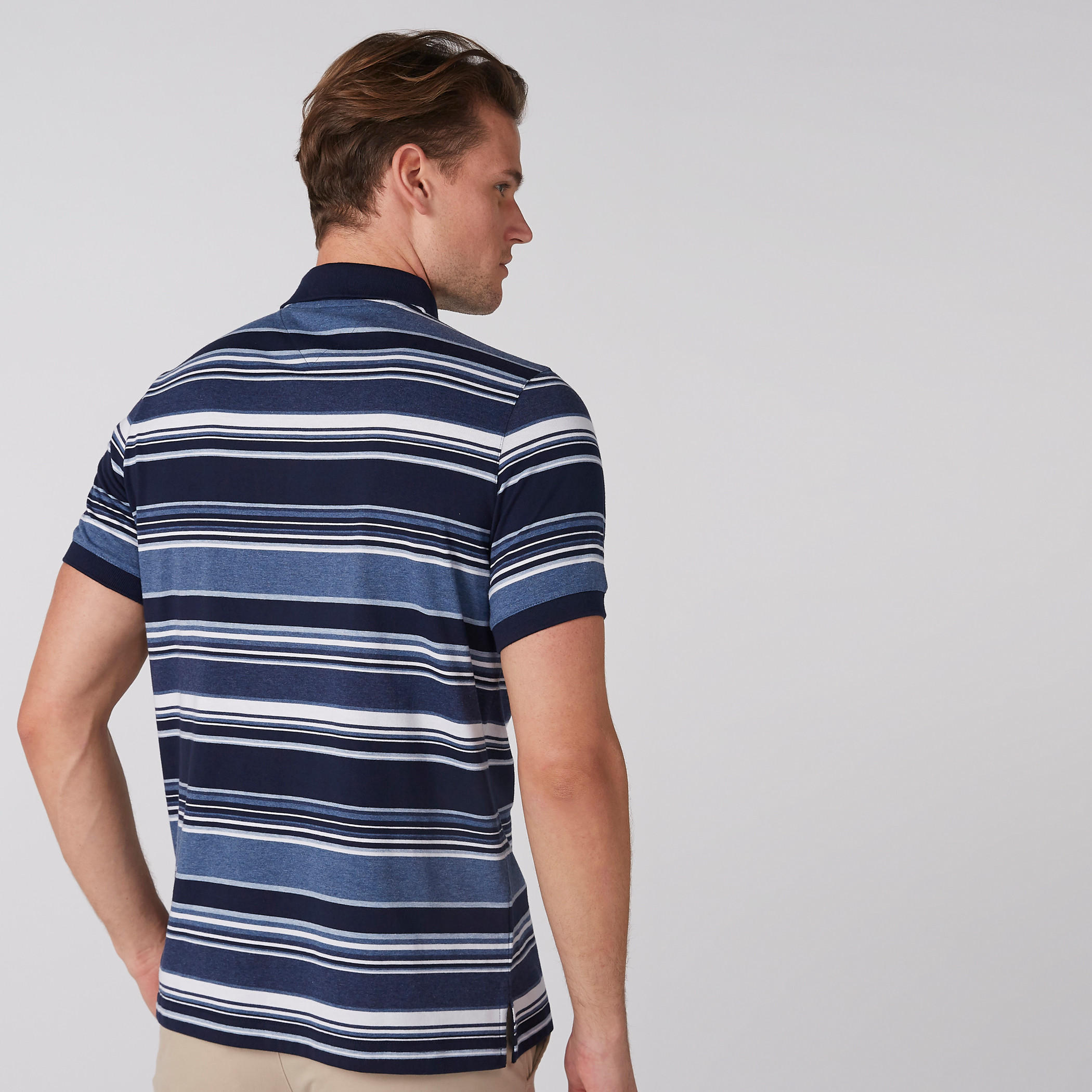 تيشيرت مقلّم بياقة بولو وأكمام قصيرة-men-clothing-tshirtsandpolos-polos-image-2